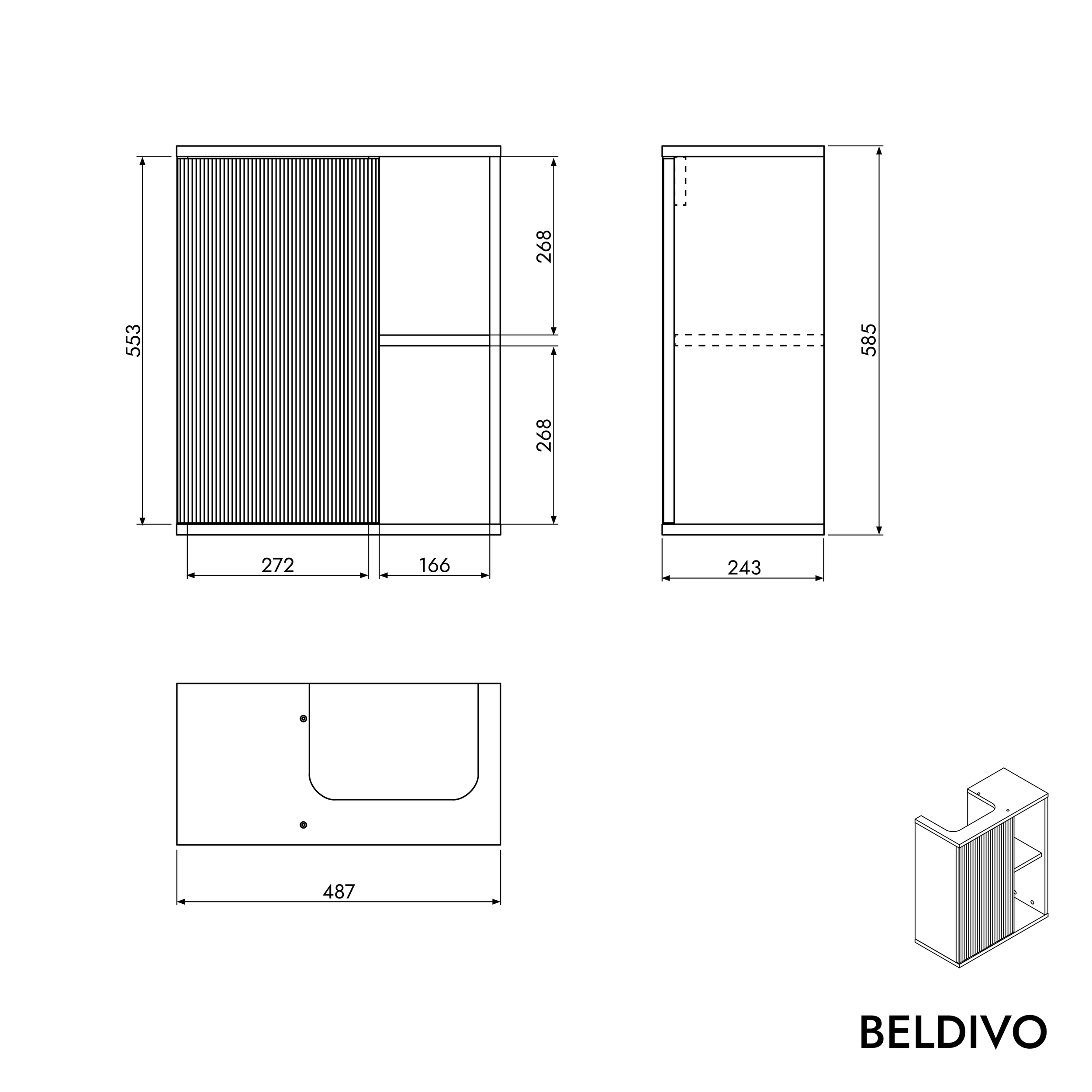 Meuble salle de bain BELDIVO 50 cm