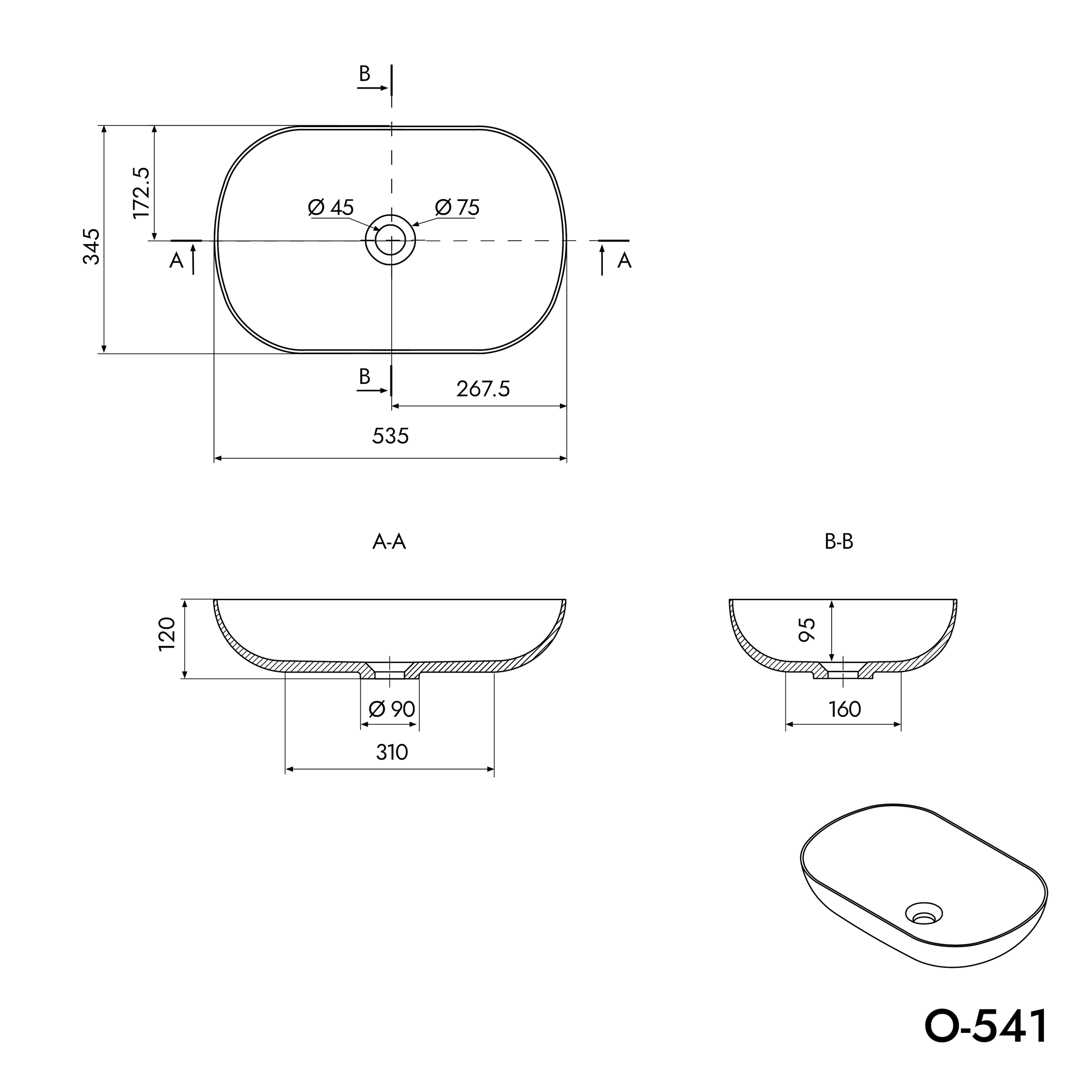 Vasque à poser O-541