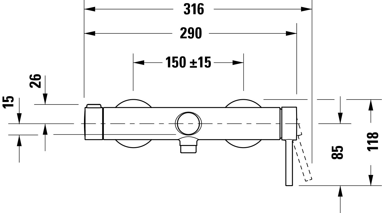 Mitigeur bain-douche apparent Duravit Circle