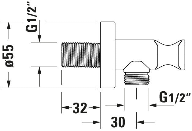 Duravit coude mural universel avec support de douche