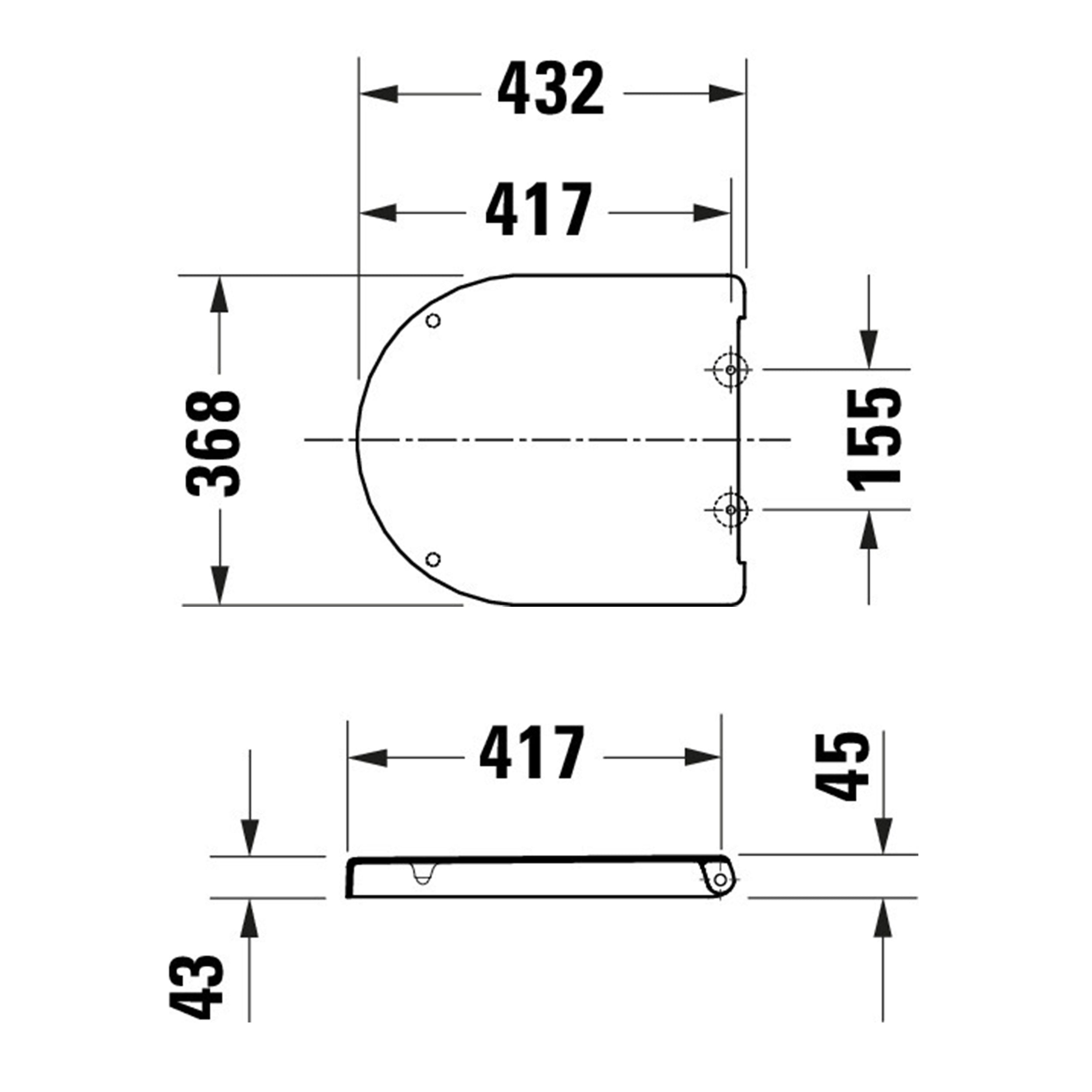 Duravit Univavo abattant WC universel avec fermeture ralentie, rond