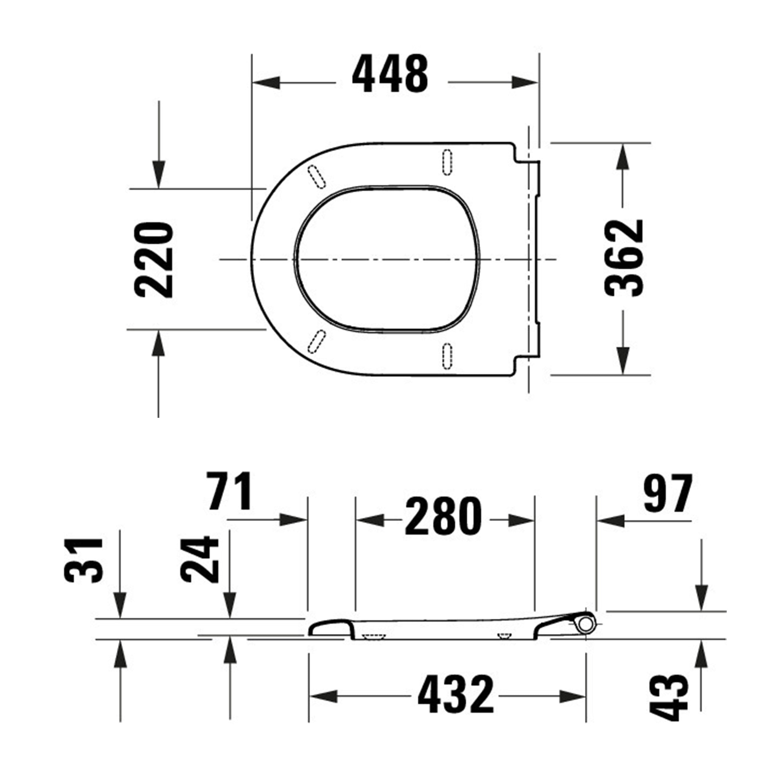 Abattant WC universel Duravit Univavo avec fermeture amortie, rond