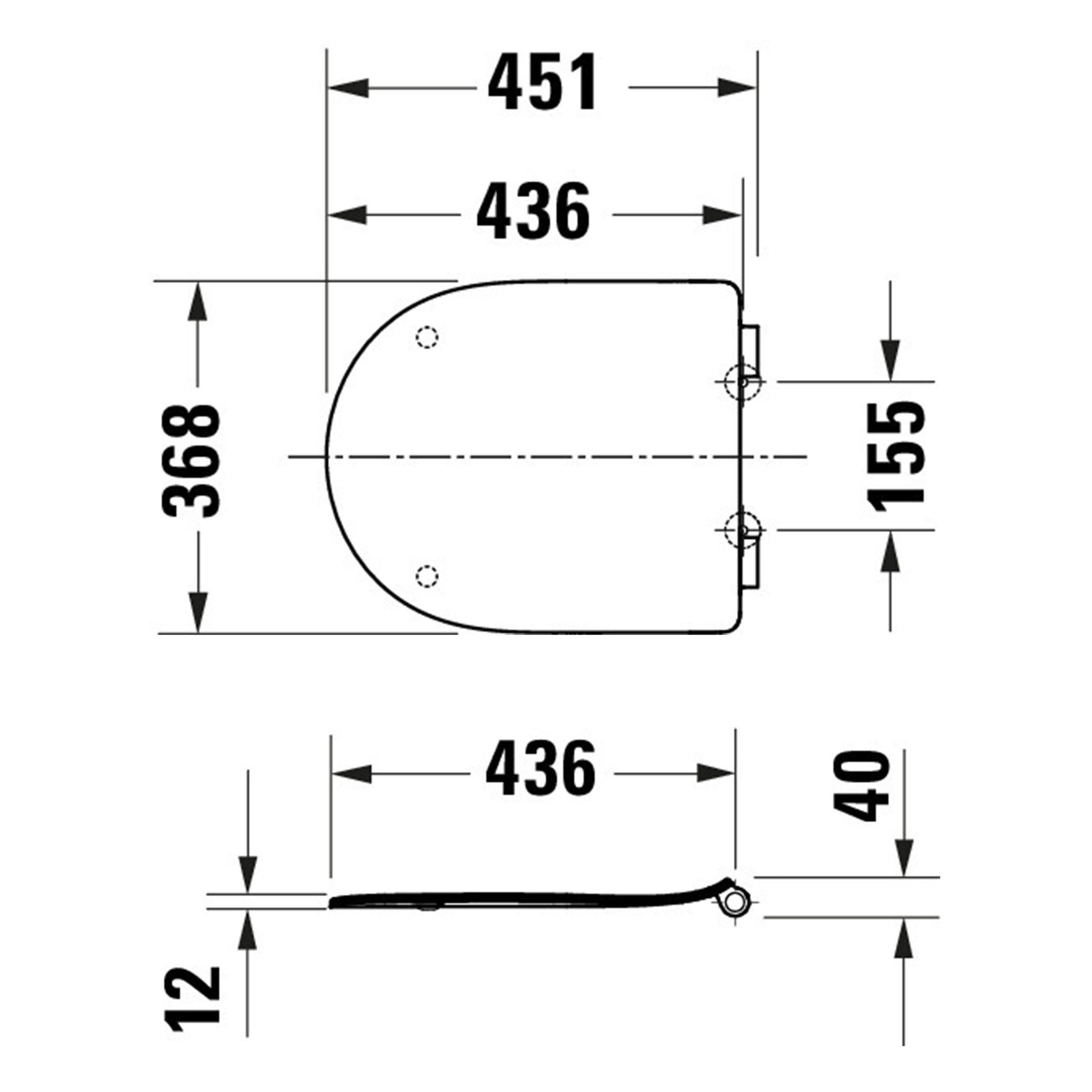 Siège de WC universel Duravit Univavo avec abattant à descente amortie, rond