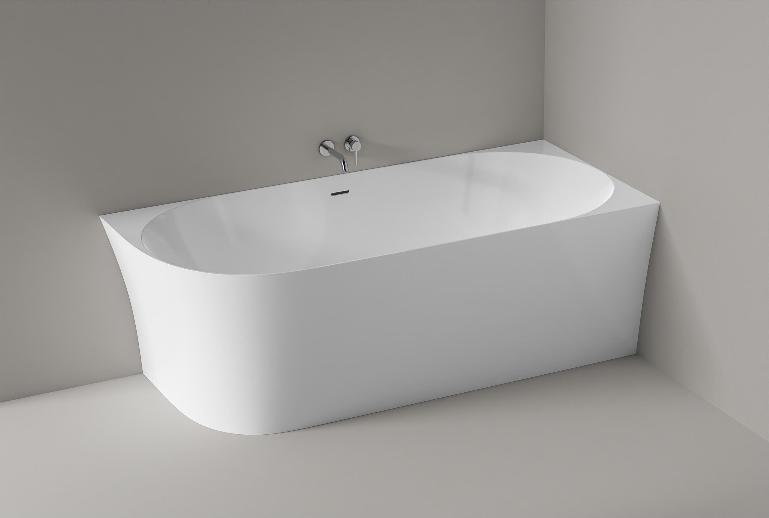 Baignoire d'angle semi-îlot NOVA SLIM LINE - Acrylique