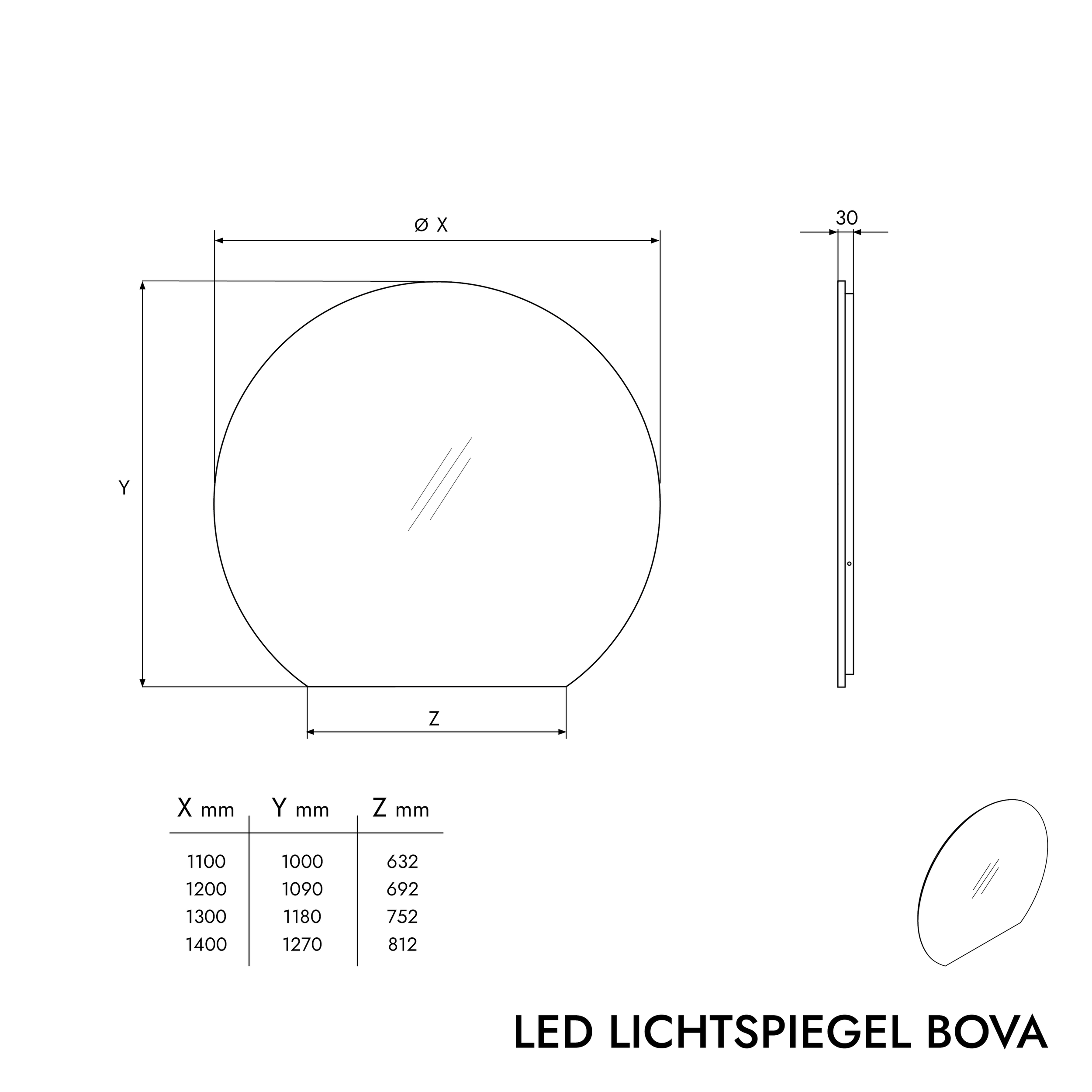 Miroir lumineux LED BOVA 2.0