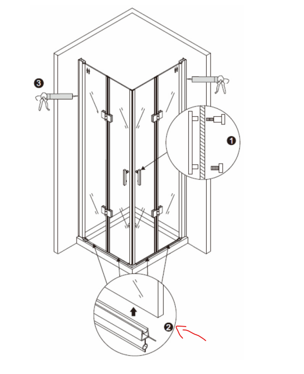 Joint bas de paroi de douche - Parois DX213 / DX403 / DX407 / EX213 / EX403 / EX406