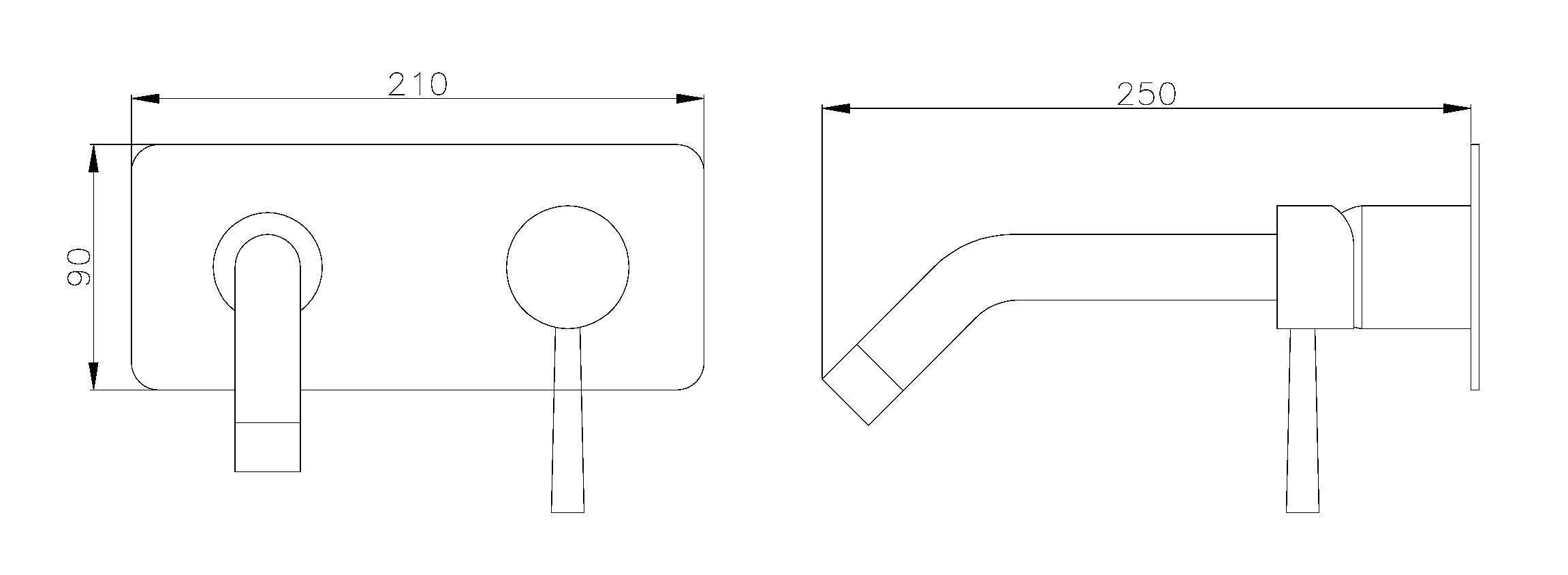 Mitigeur encastré Mitigeur de salle de bain Mitigeur mural XX0539C