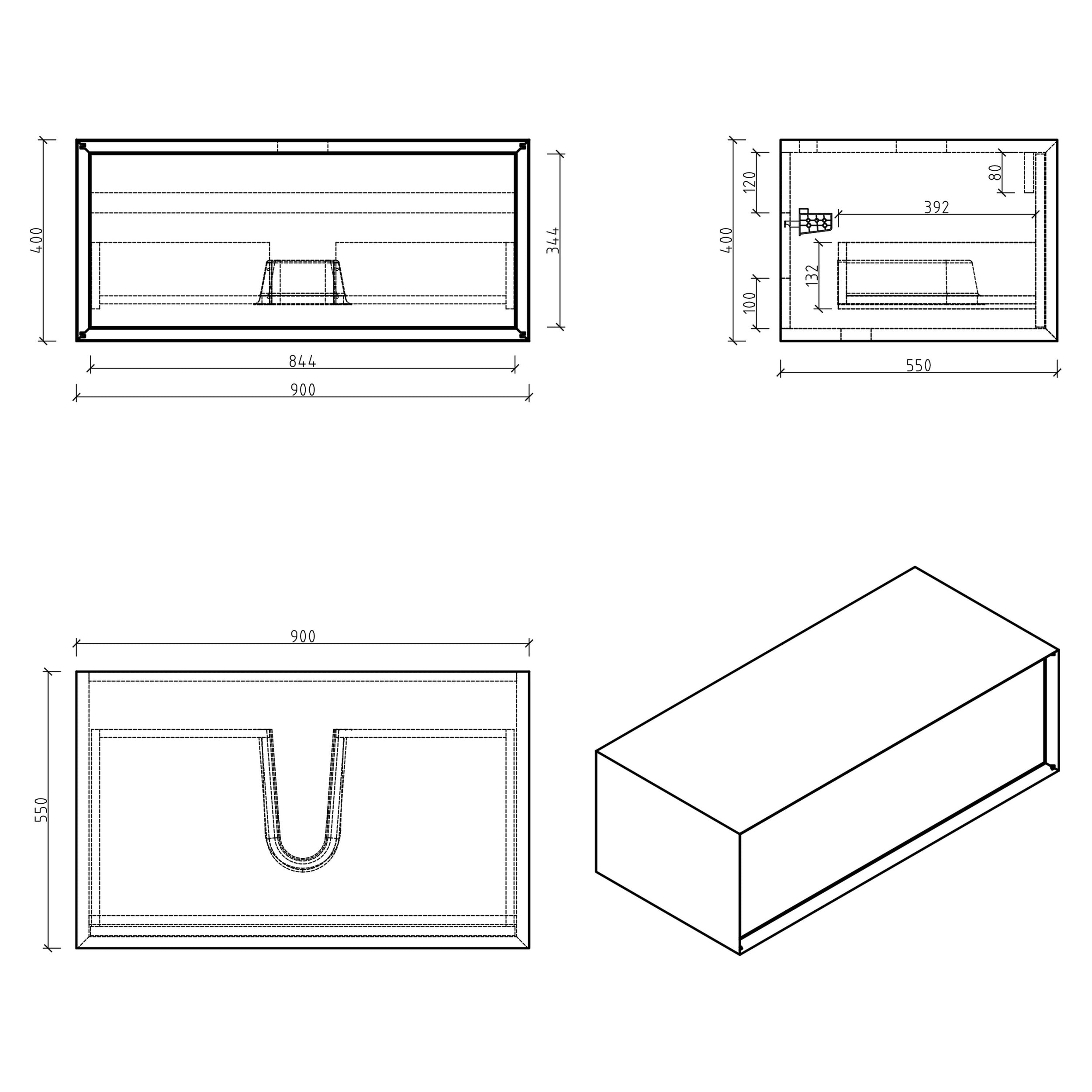 Meuble de salle de bain Fiona 900