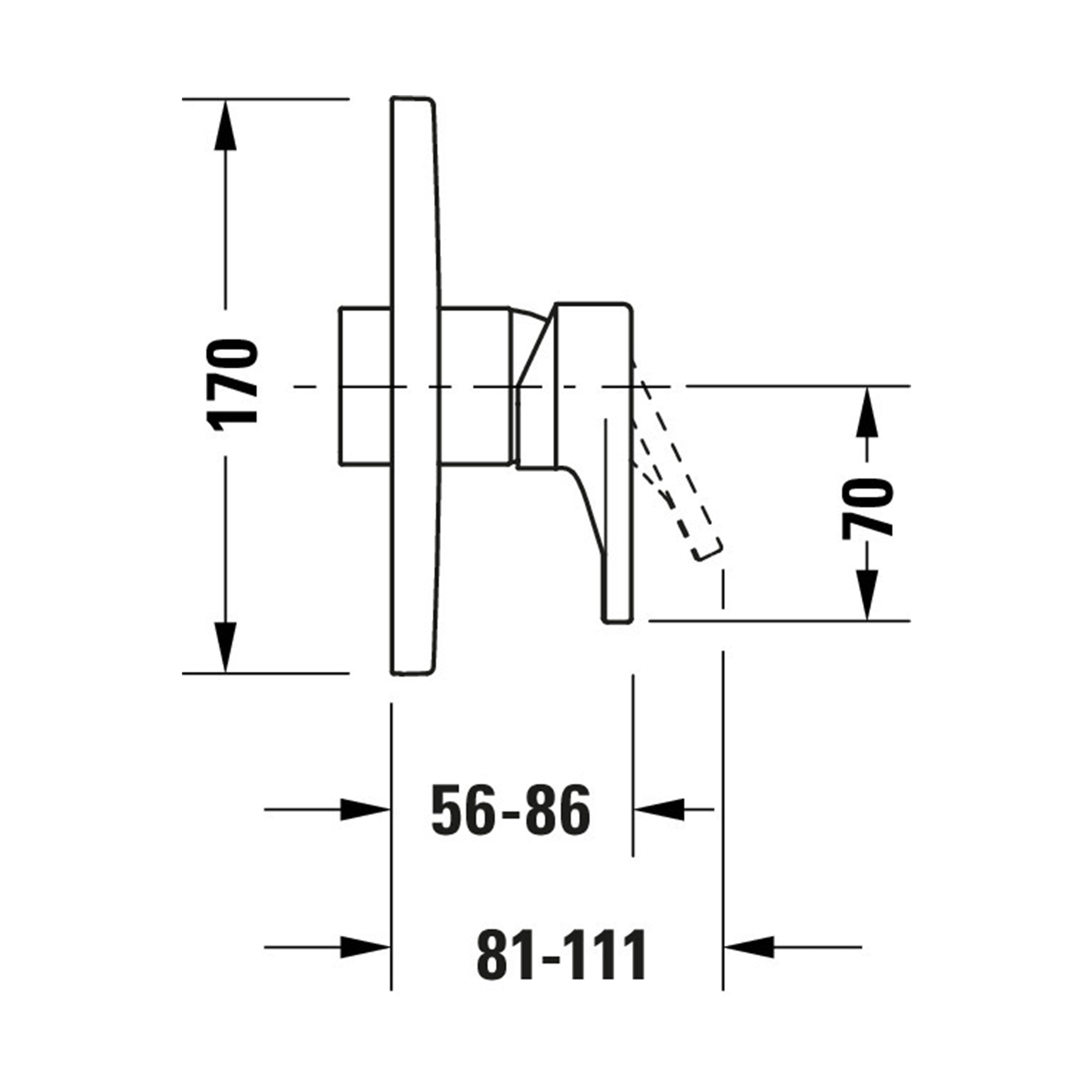 Robinetterie de douche encastrée Duravit Tulum avec douchette