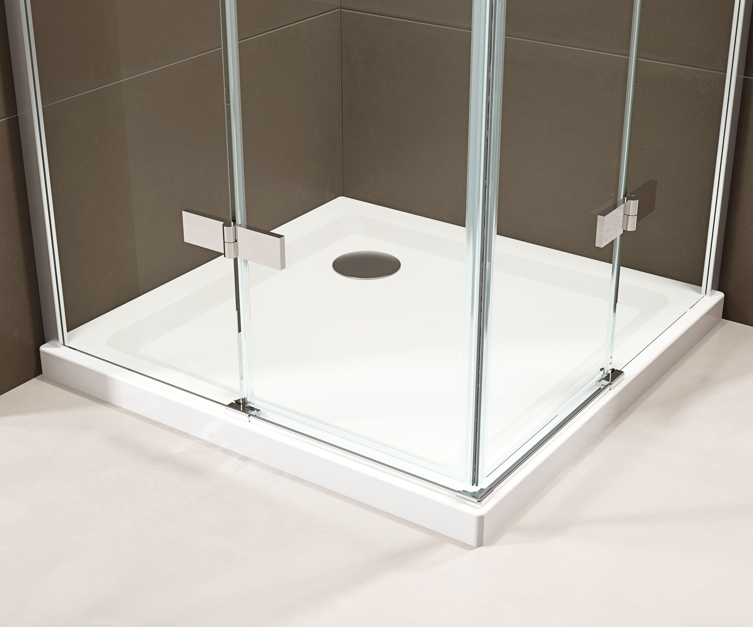 Paroi de douche d'angle avec portes pivotantes, accès d'angle EX809