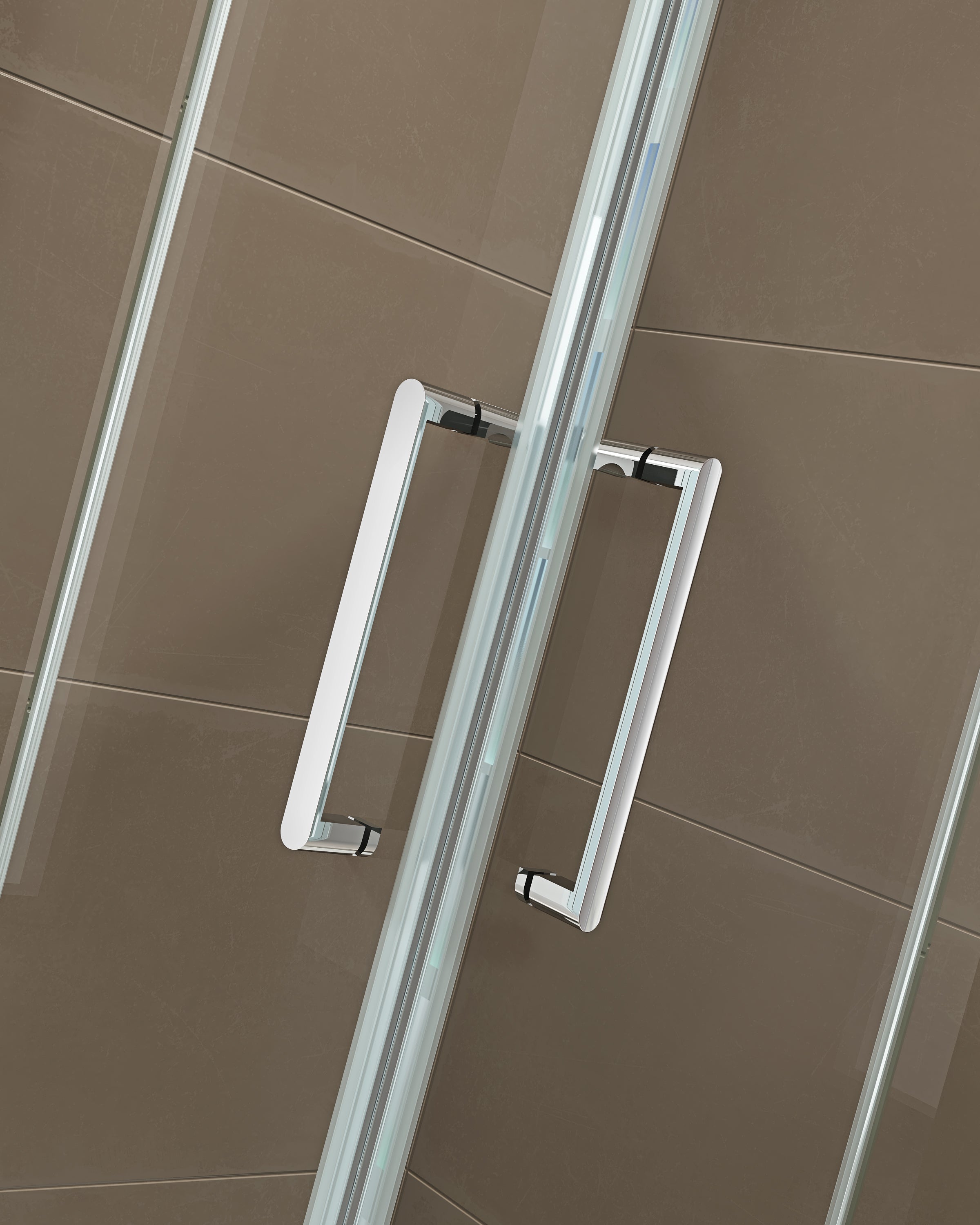 Paroi de douche d'angle avec portes pivotantes, accès d'angle EX809