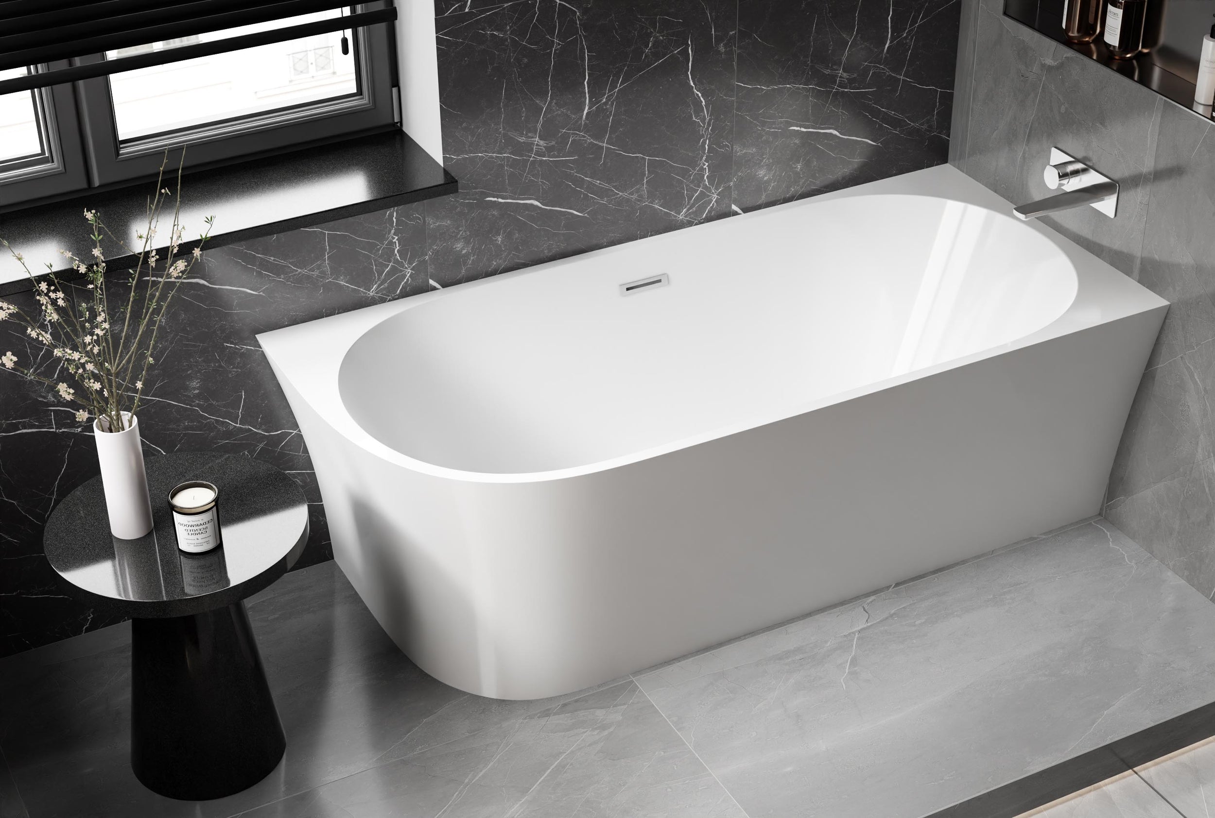 Baignoire d'angle semi ilot NOVA CORNER - Acrylique