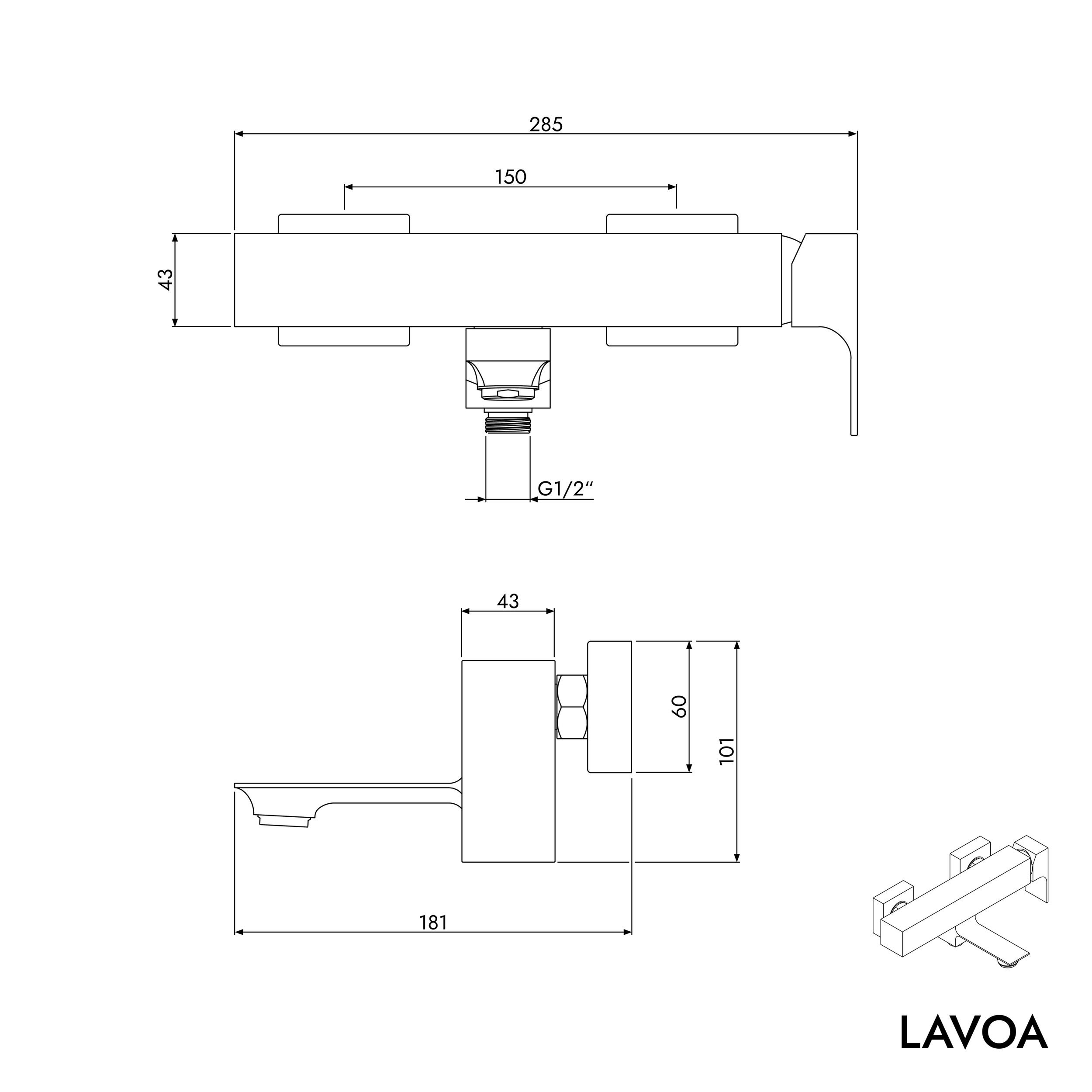 Mitigeur de baignoire LAVOA