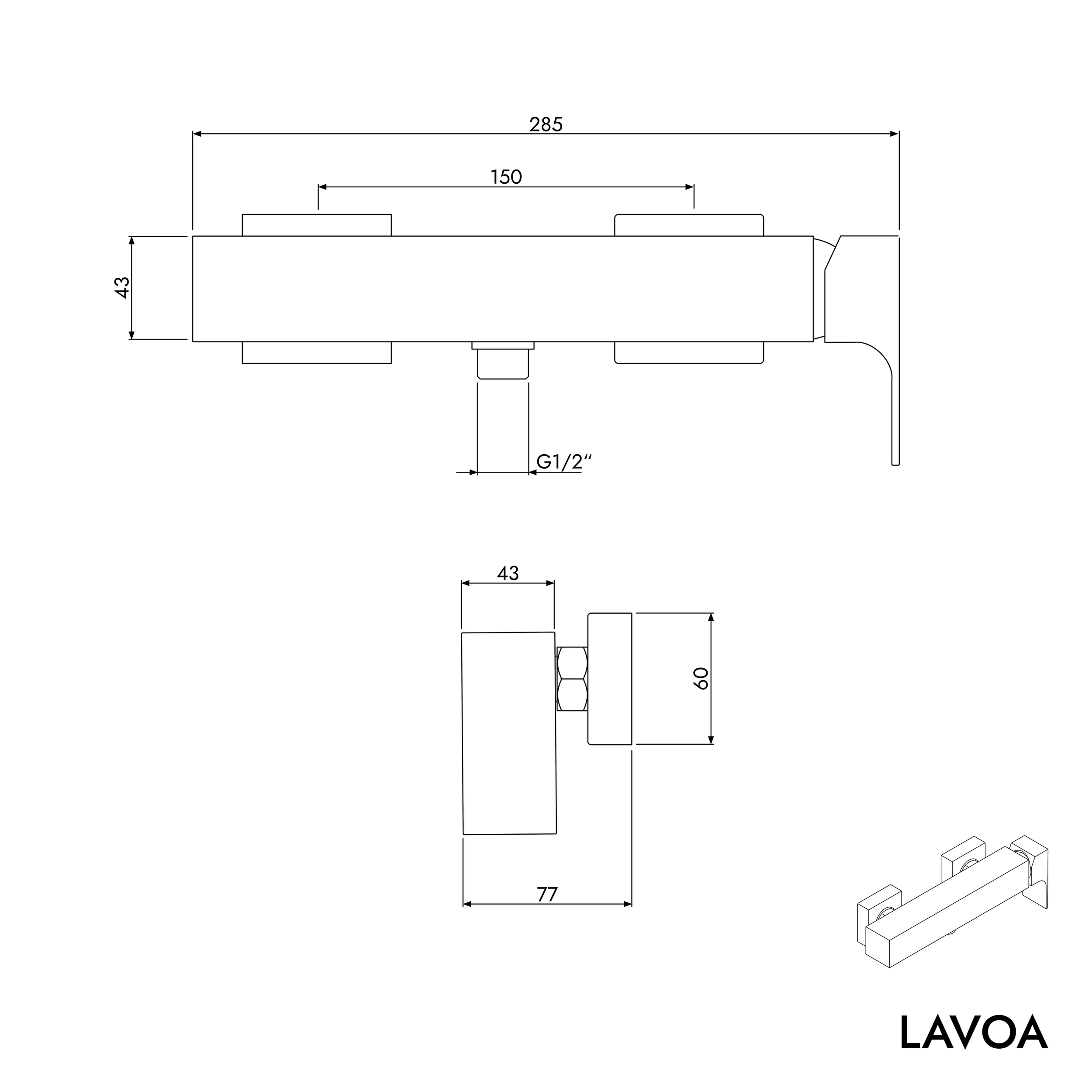 Robinetterie de douche LAVOA