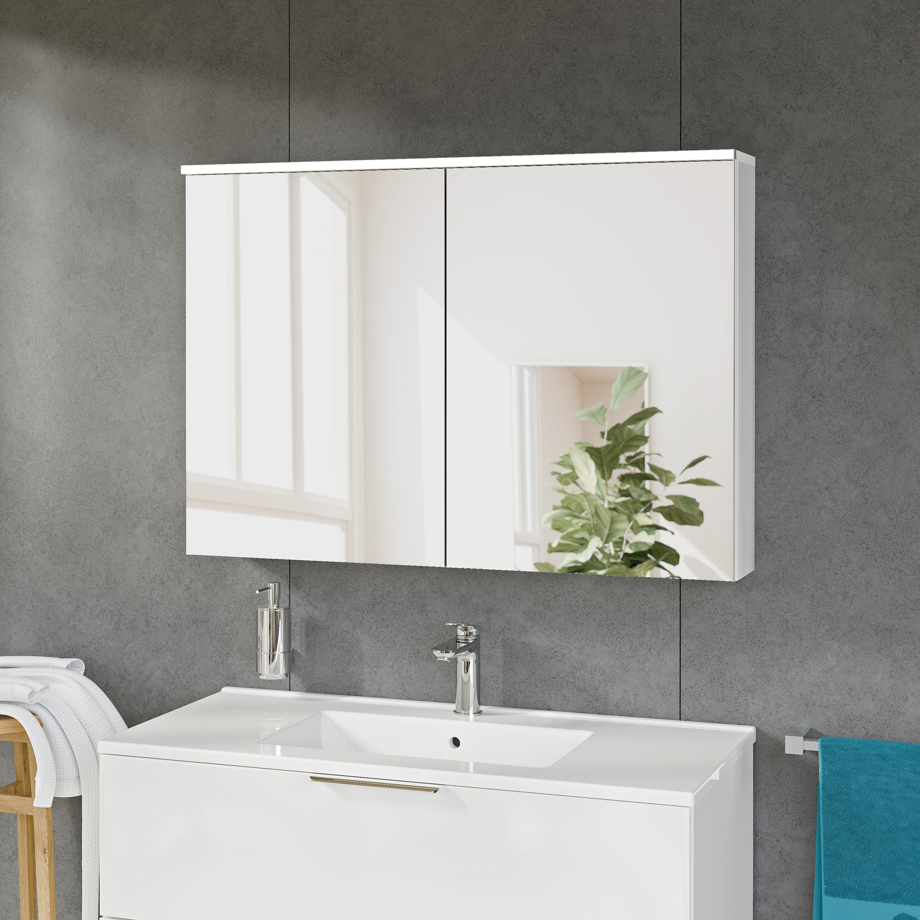 Armoire à miroir SOLO avec éclairage LED