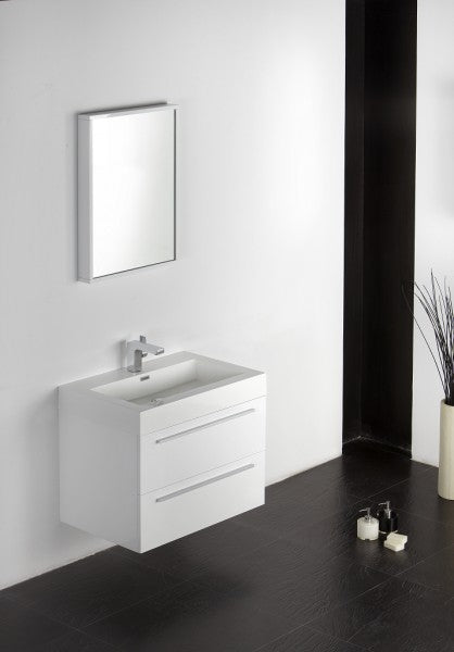 Meuble de salle de bains T730 blanc avec lavabo encastré