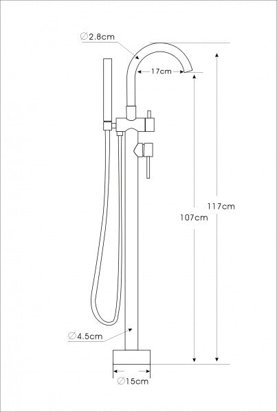 Robinet mitigeur pour baignoire sur pied 8028