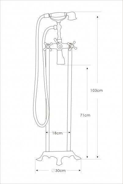 Robinet mélangeur pour baignoire sur pied 1414