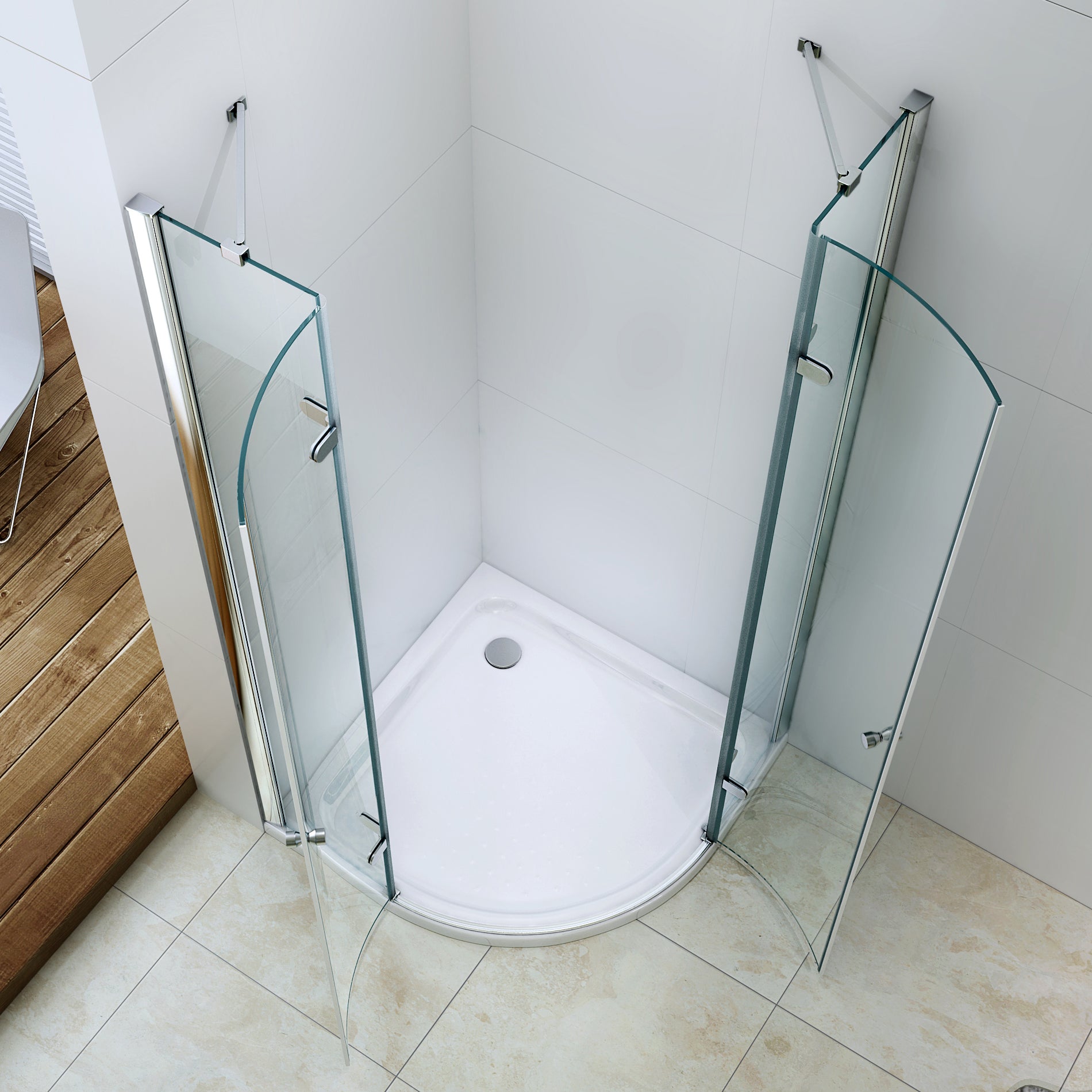 Paroi de douche circulaire EX406 - 90 x 90 x 195 cm