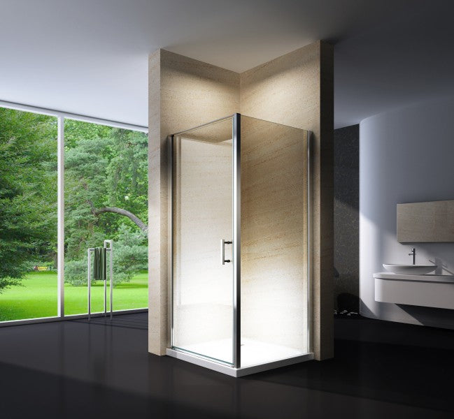 Paroi de douche en coin - en verre véritable NANO - EX416 - 90 x 90 x 195 cm
