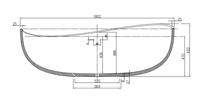 Baignoire autoportante WAVE STONE