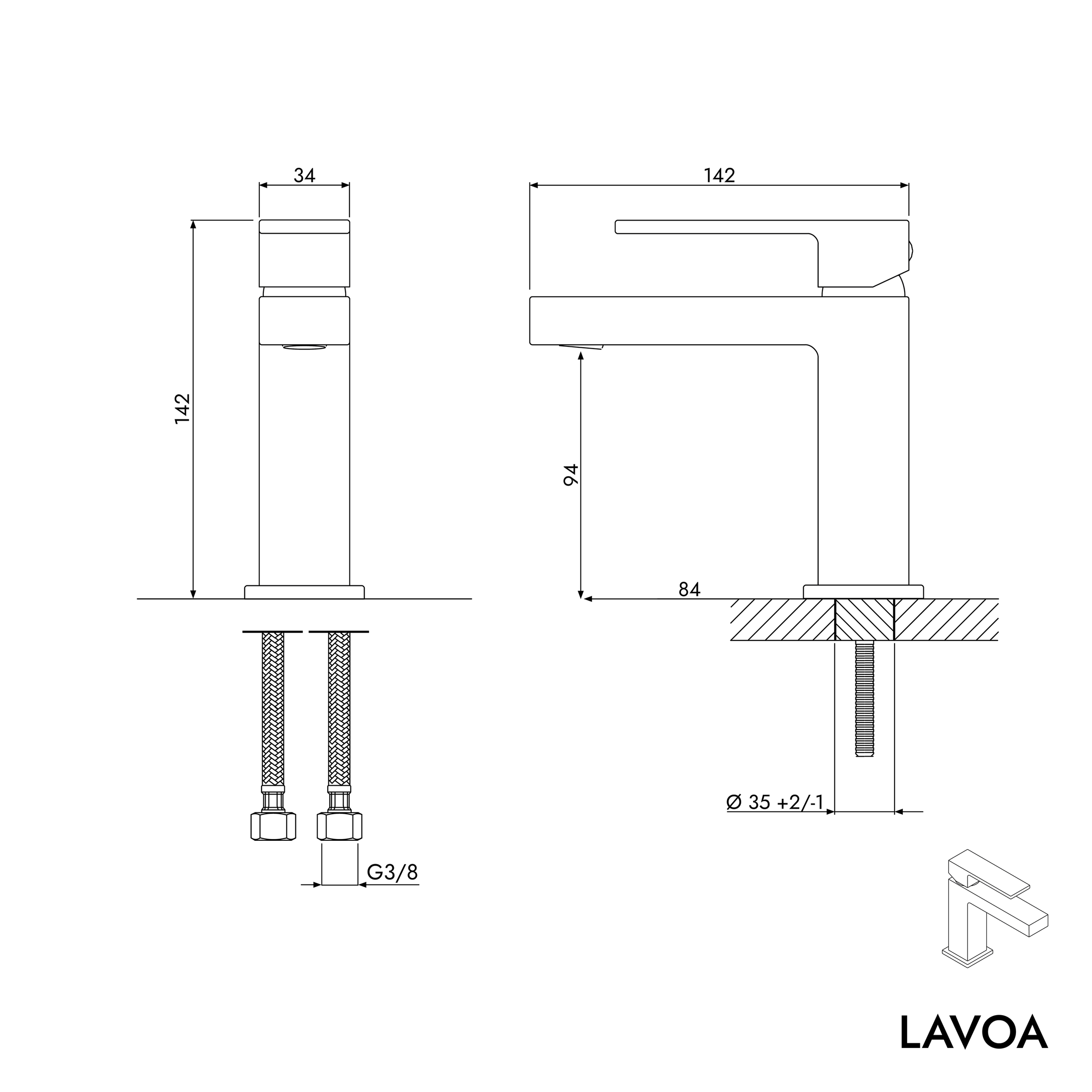 Mitigeur de lavabo LAVOA