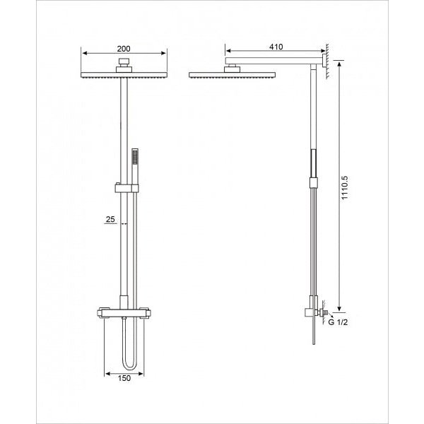 Système de douche 8921C Basic avec thermostat SEDAL