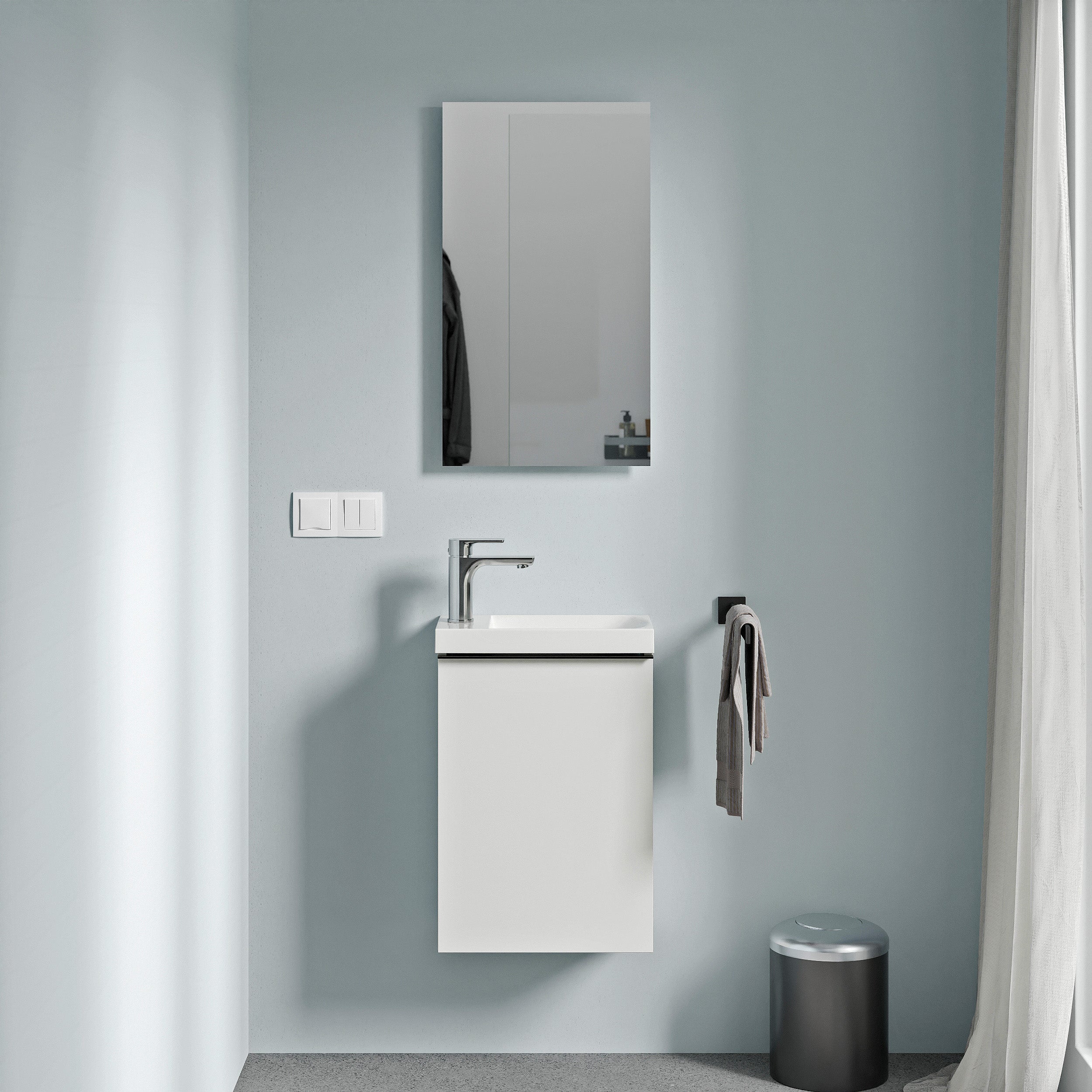 Gäste-WC Badmöbel Set TIM 40 cm mit Waschbecken