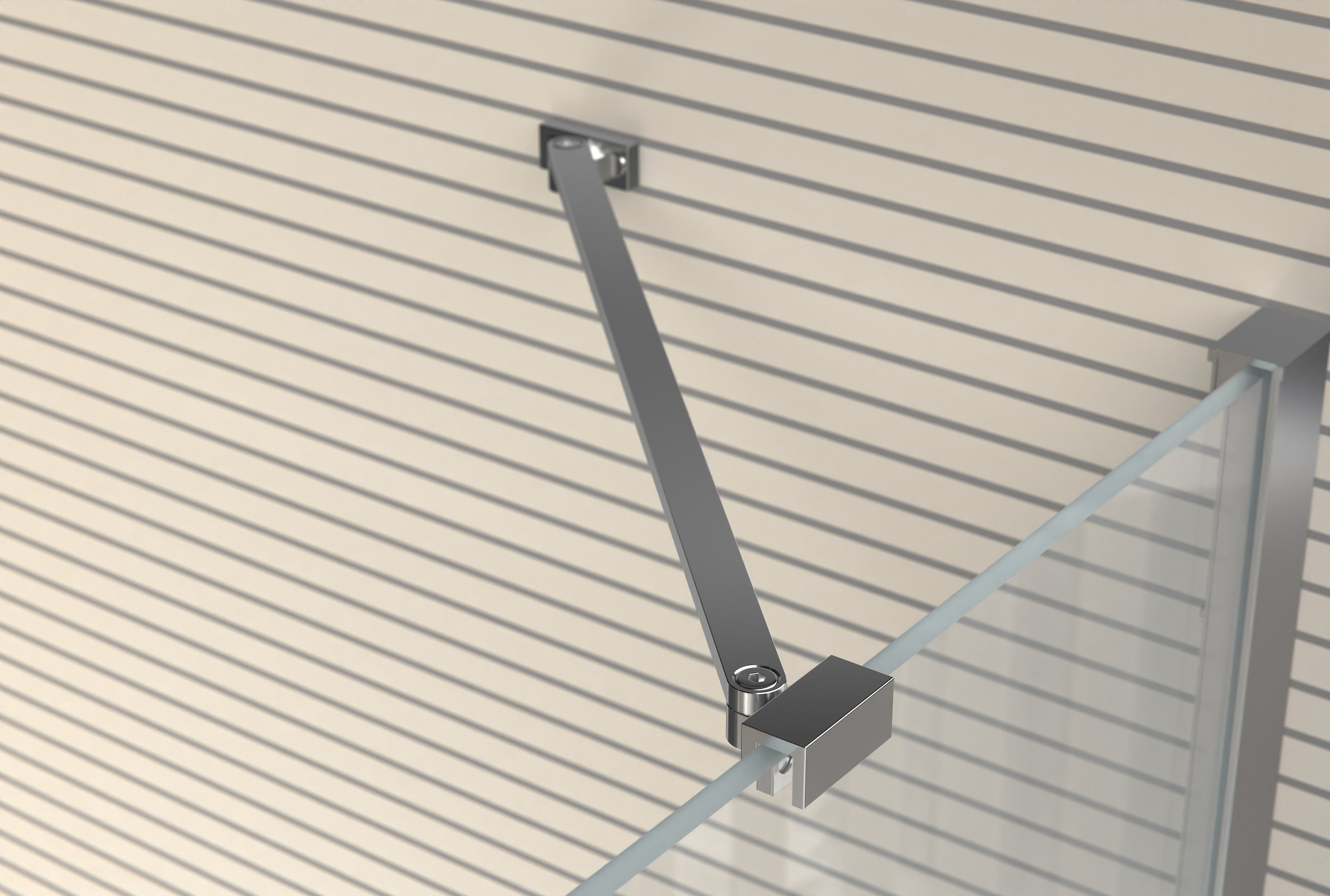Douche en niche avec porte pivotante sur panneau fixe NT403