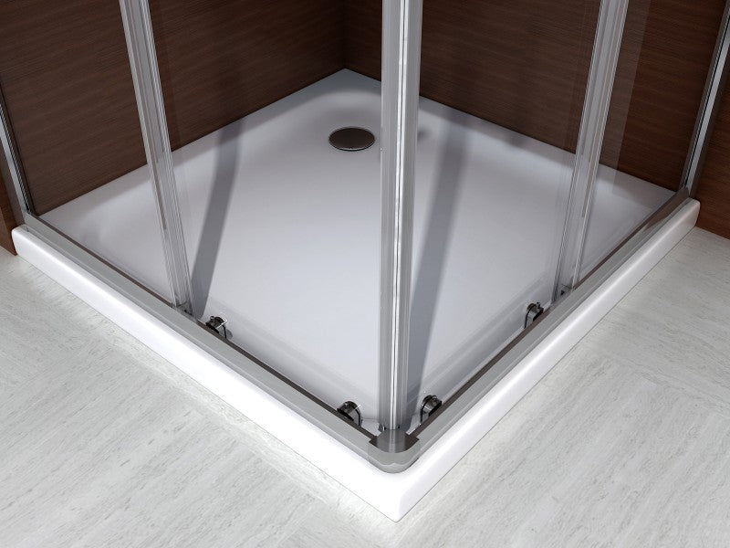 Cabine de douche d´angle, porte coulissante, en verre NANO EX506 transparent EX506 - 90 x 90 x 195