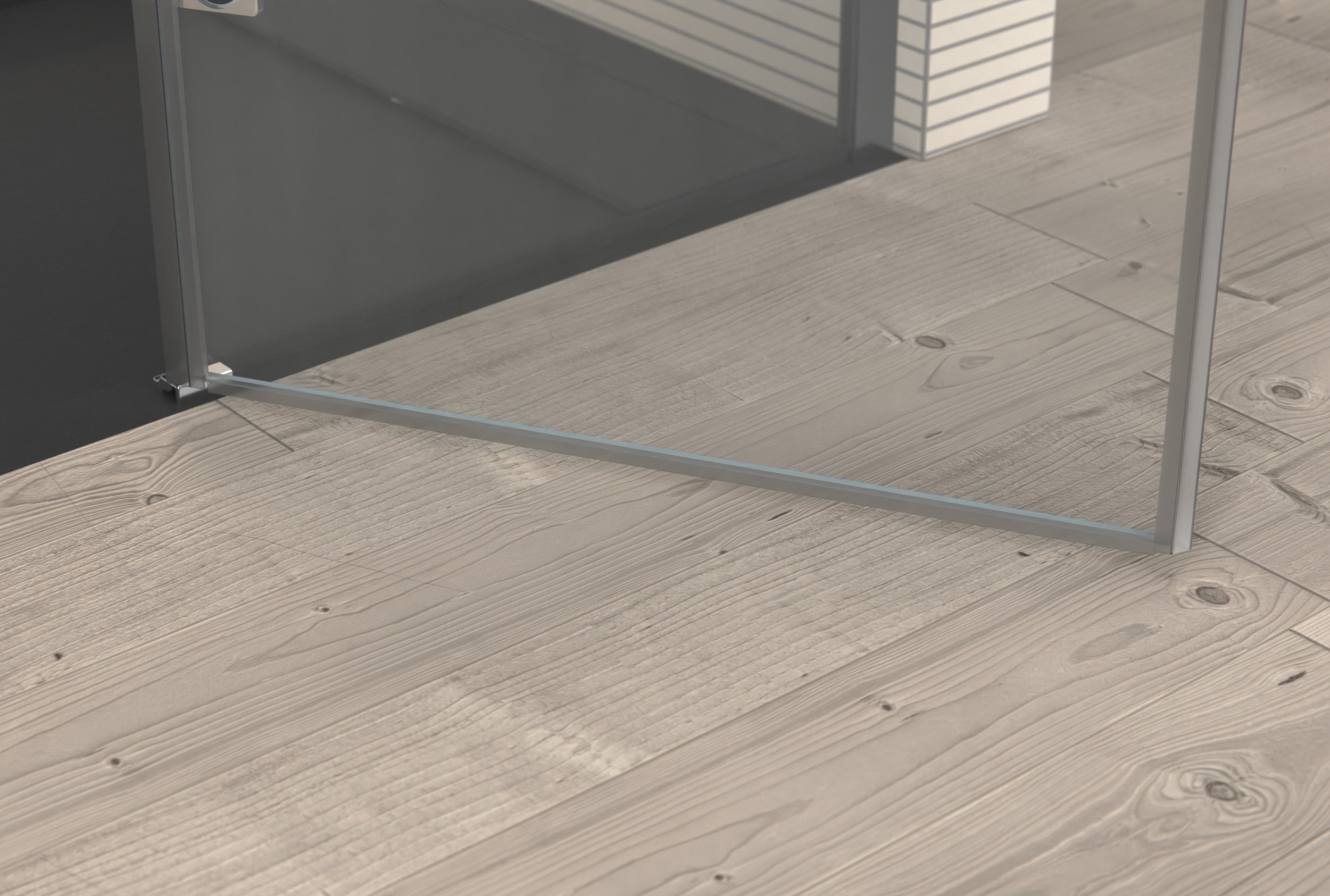 Douche de niche avec porte pivotante sur panneau fixe NT403