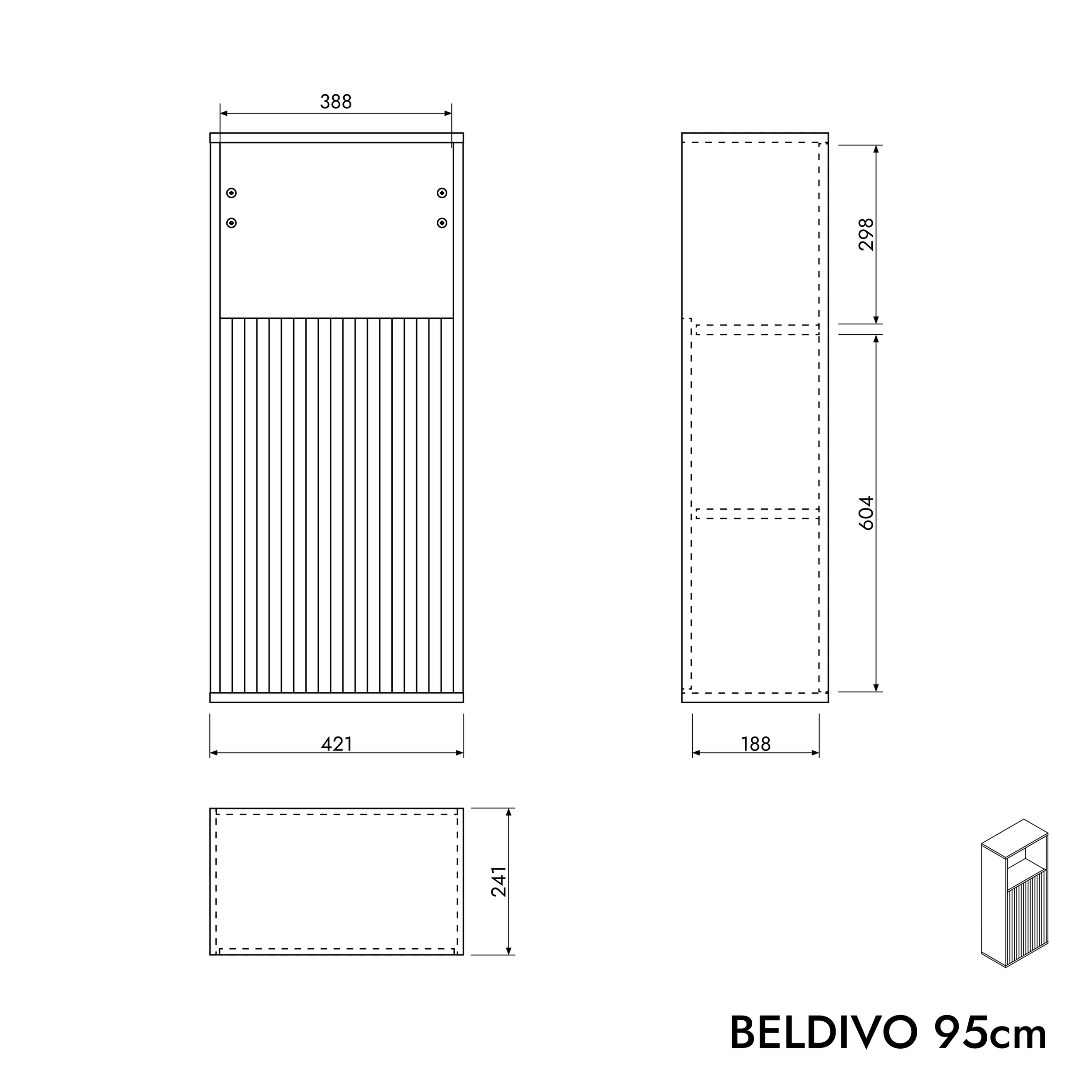 Armoire latérale BELDIVO 95 cm