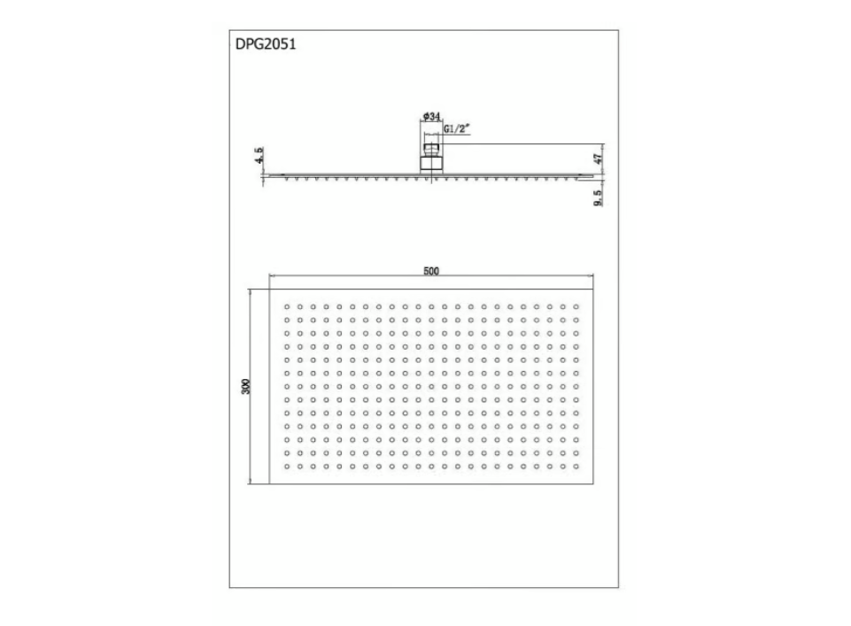 Tête de douche rectangulaire DPG2051