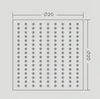 Tête de douche carrée effet pluie en acier inoxydable DPG2023