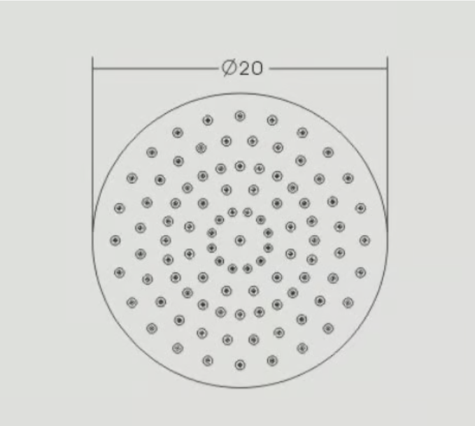 Tête de douche arrondie en acier inoxydable DPG2025