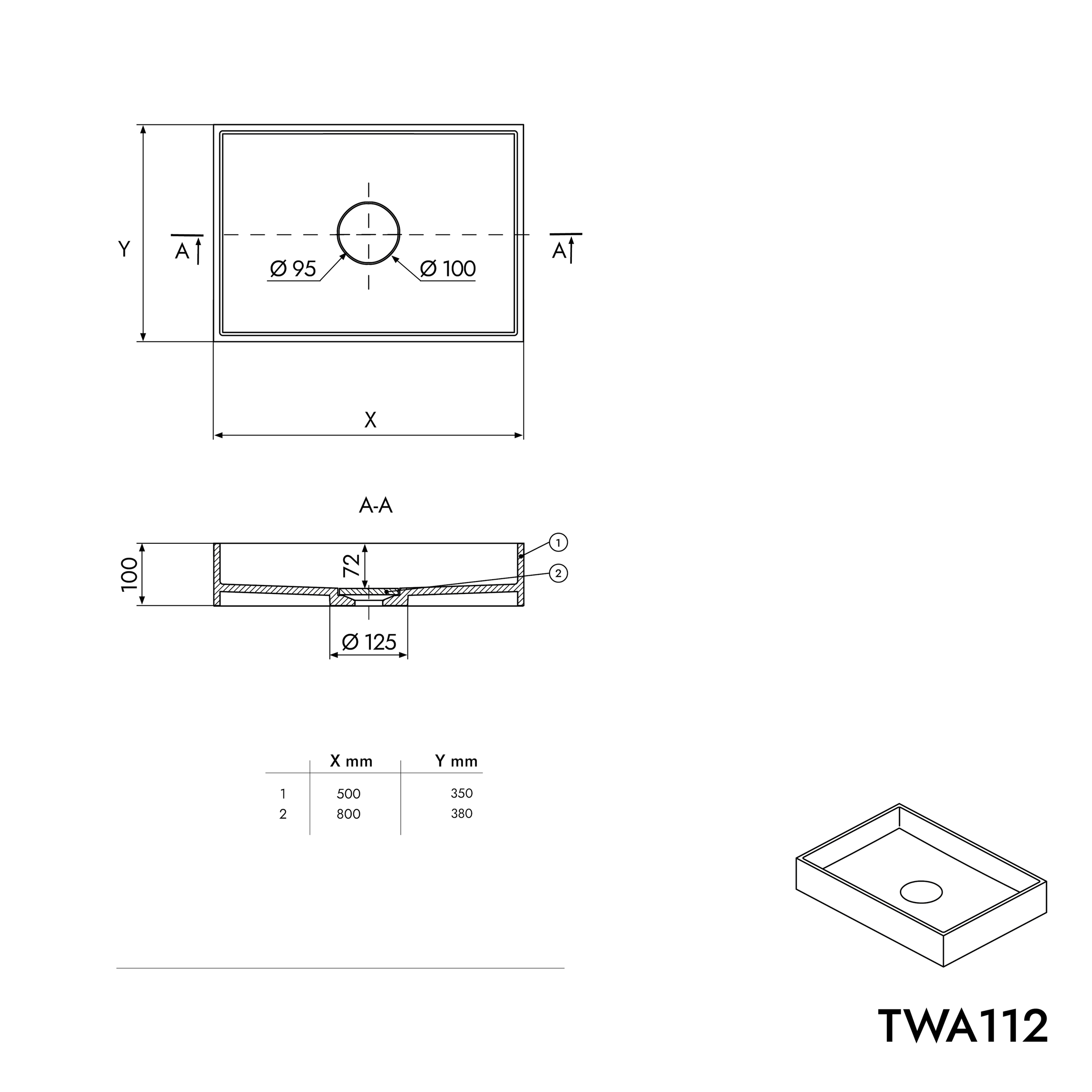 Vasque à poser TWA112