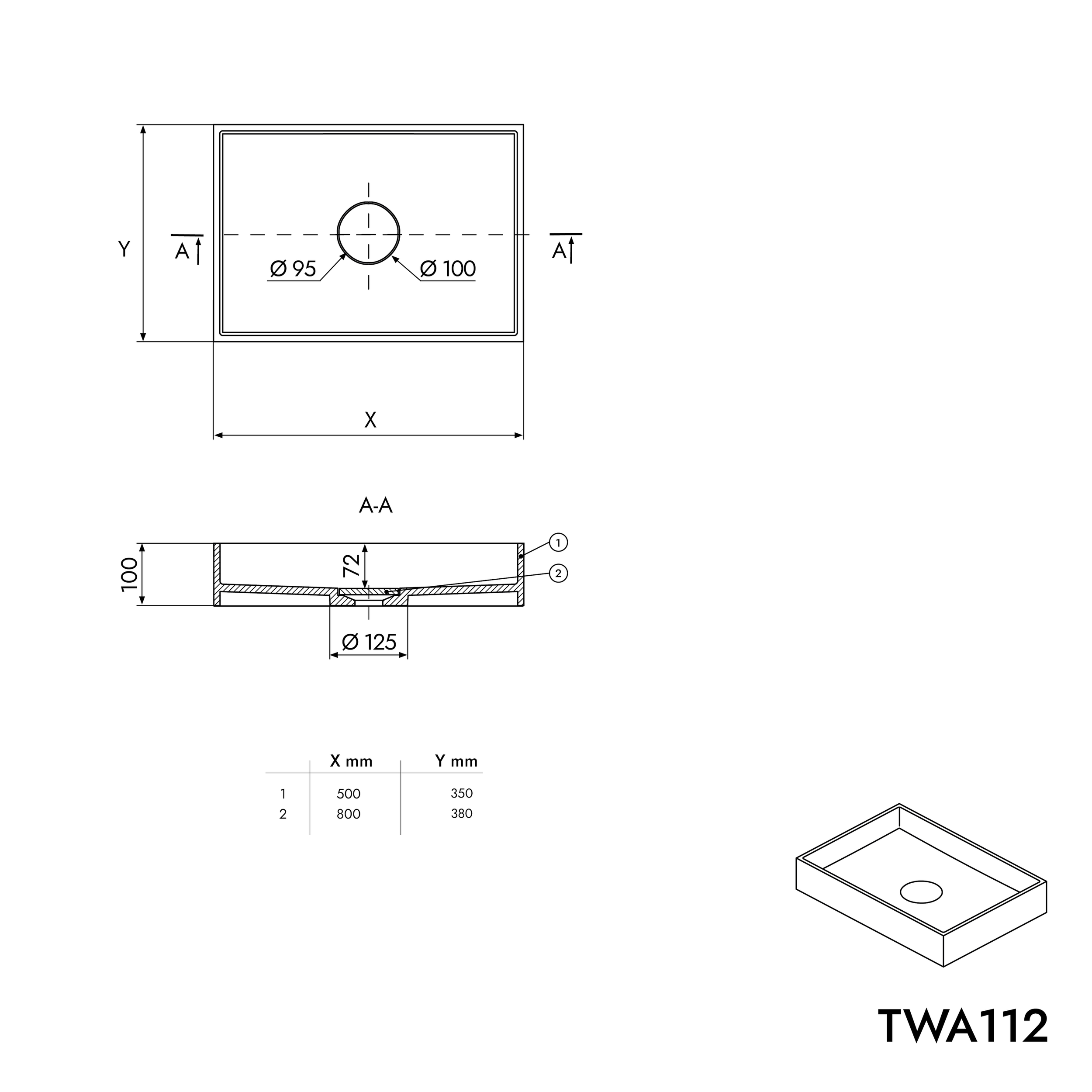 Vasque à poser TWA112