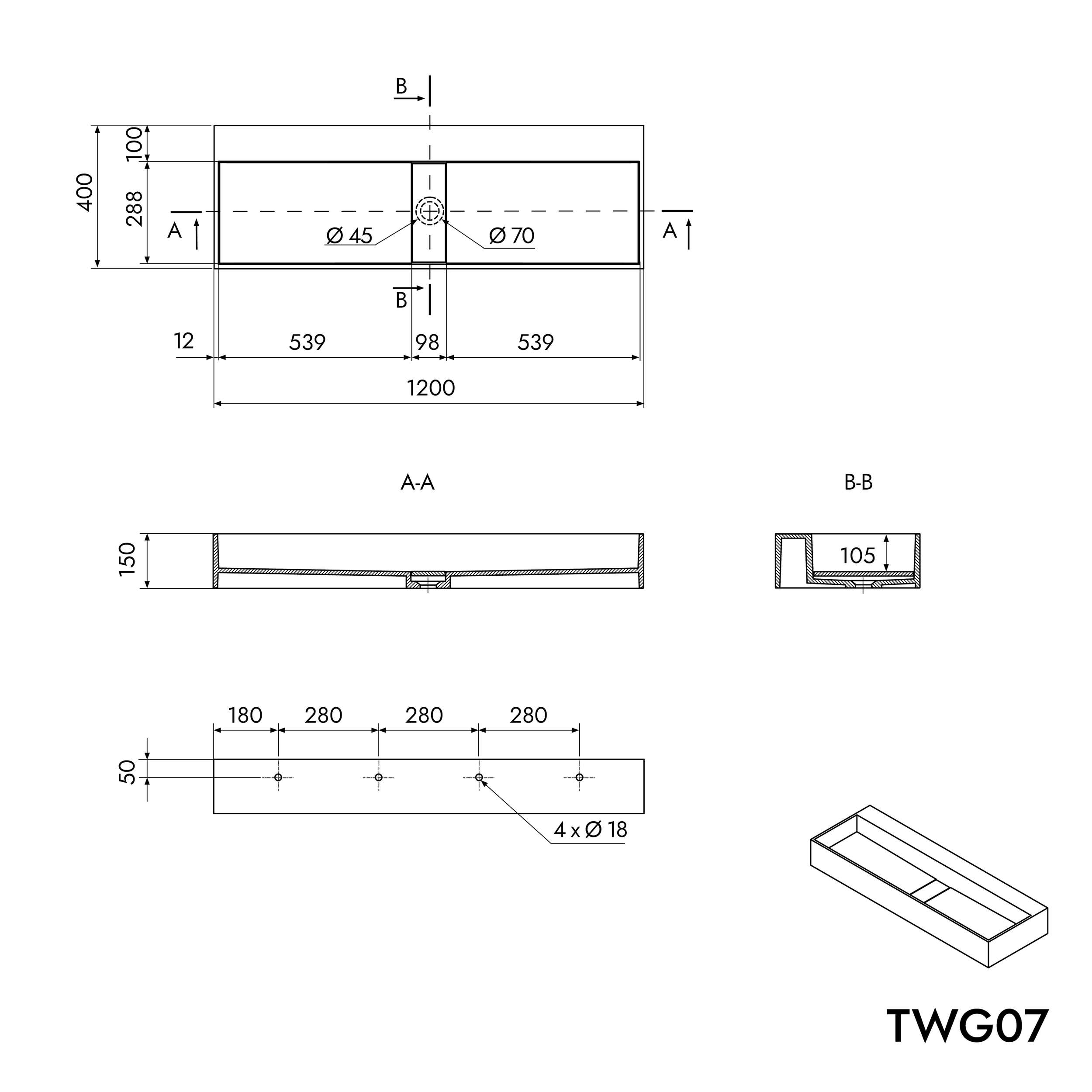 Double vasque TWG07 