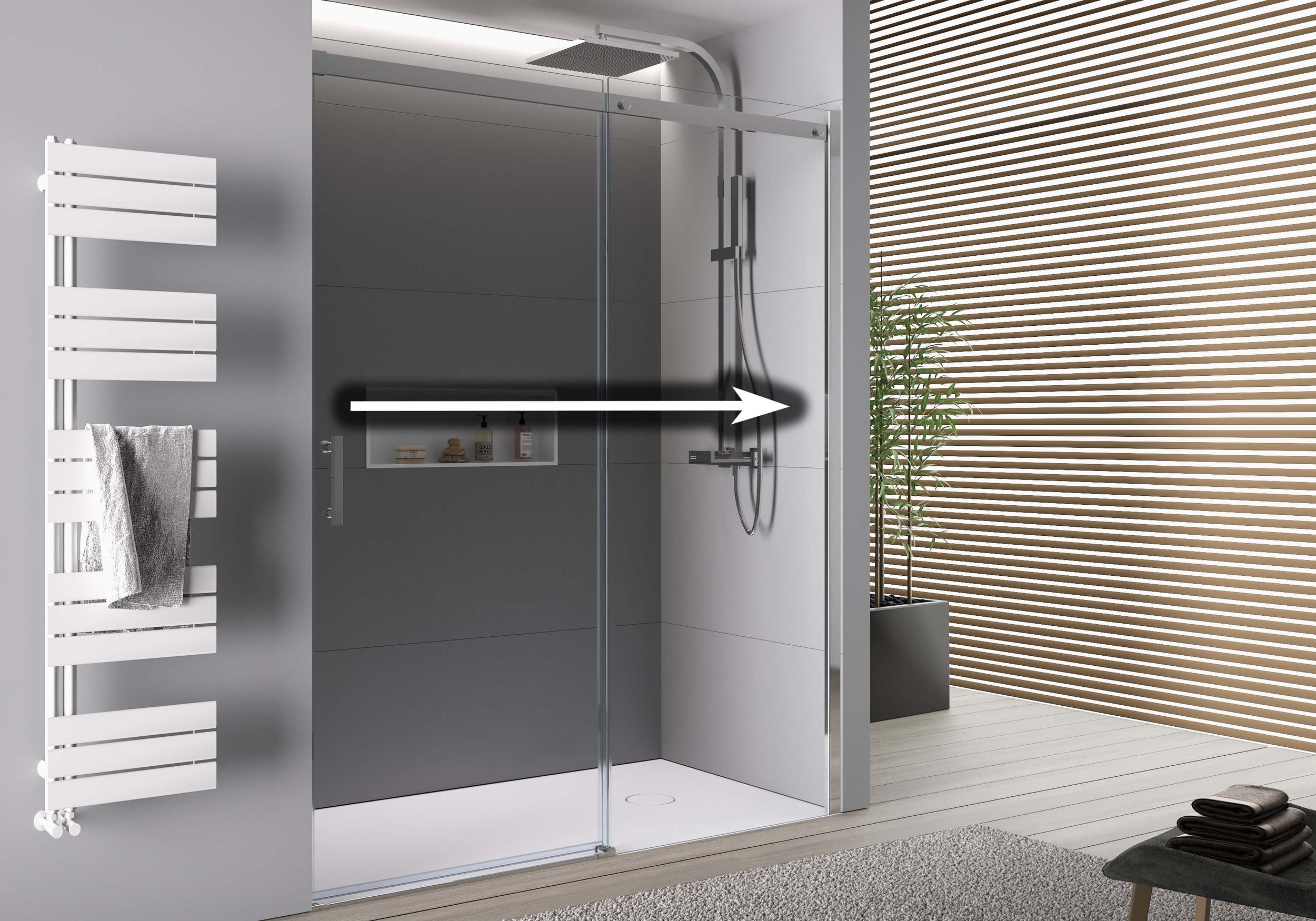 Porte de douche en niche coulissante DX806A FLEX