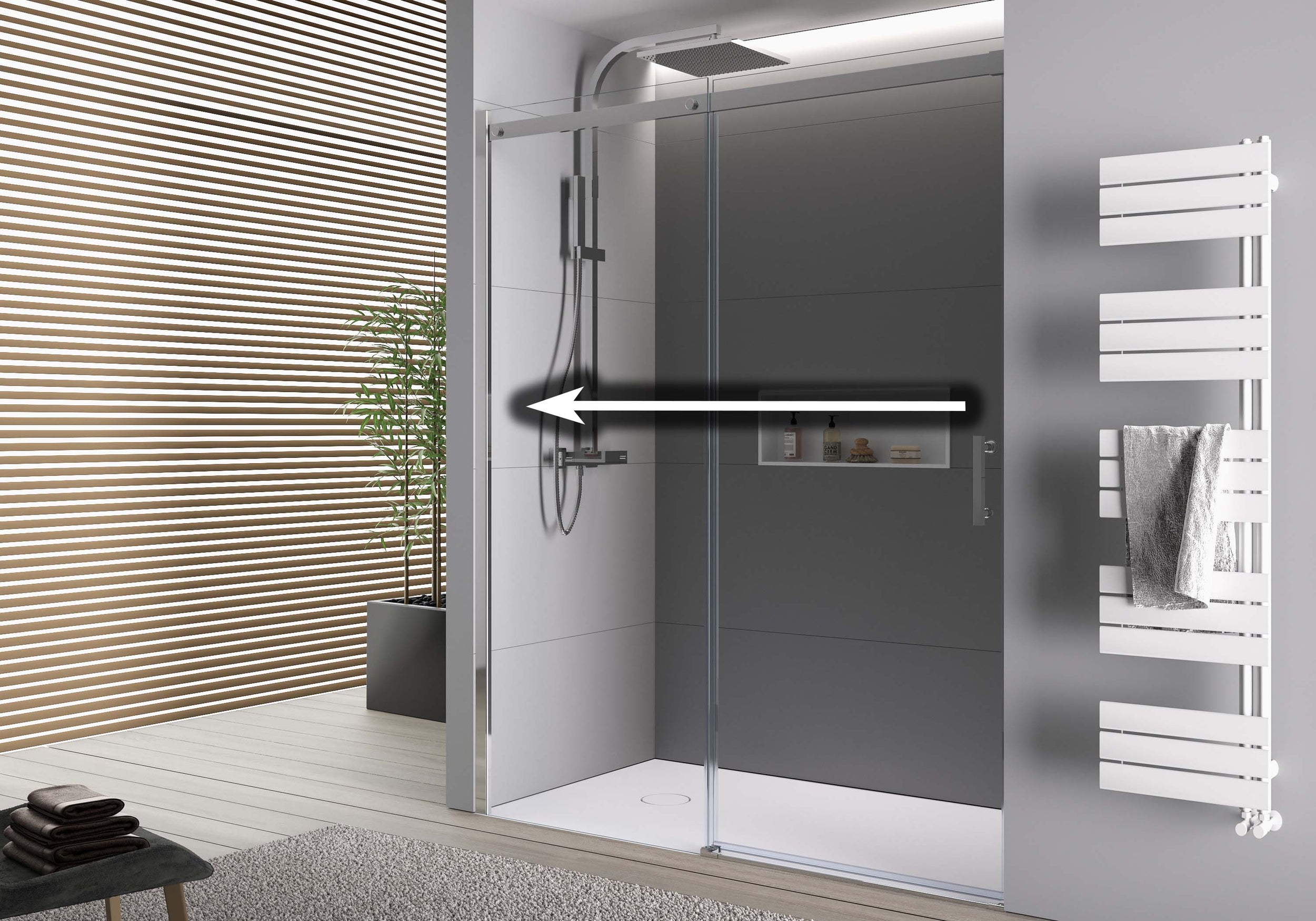 Porte de douche en niche coulissante DX806A FLEX