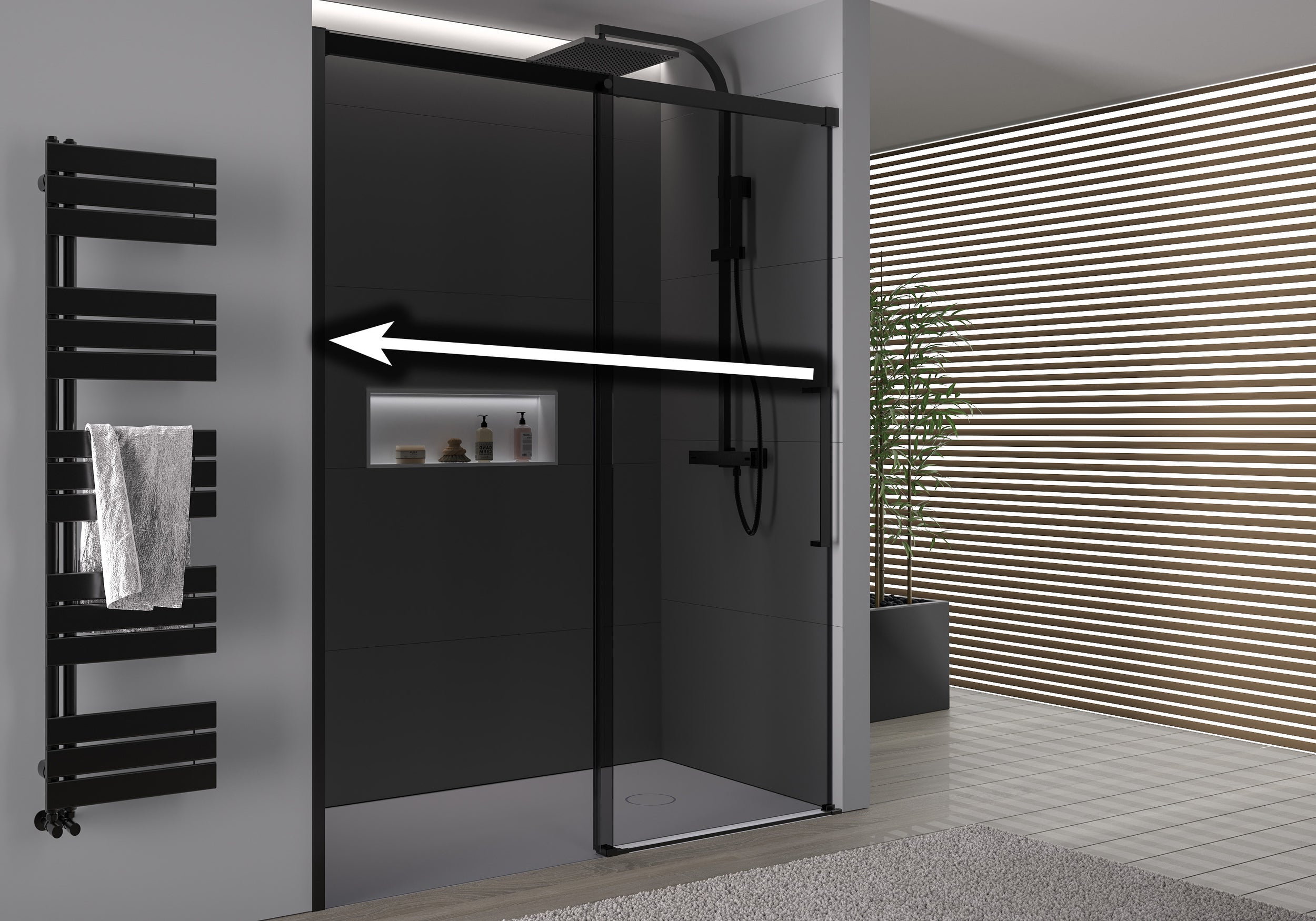 Porte de douche en niche coulissante Soft-Close DX906 FLEX
