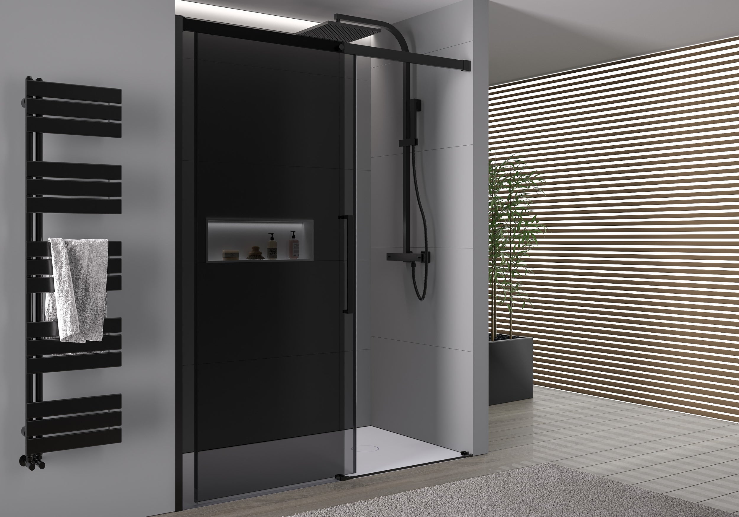 Porte de douche en niche coulissante Soft-Close DX906 FLEX