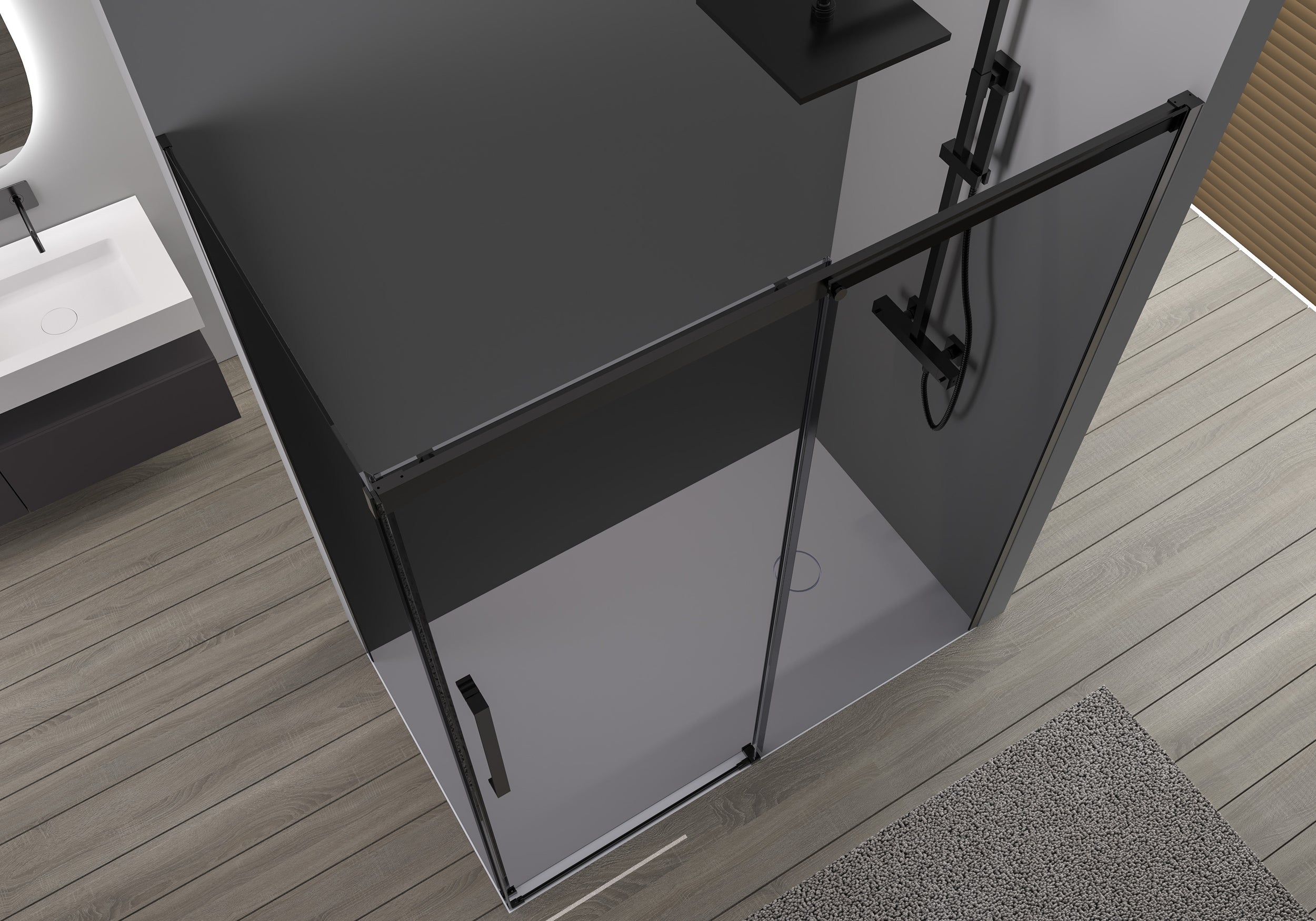 Douche d’angle avec porte coulissante Soft-Close DX906 FLEX
