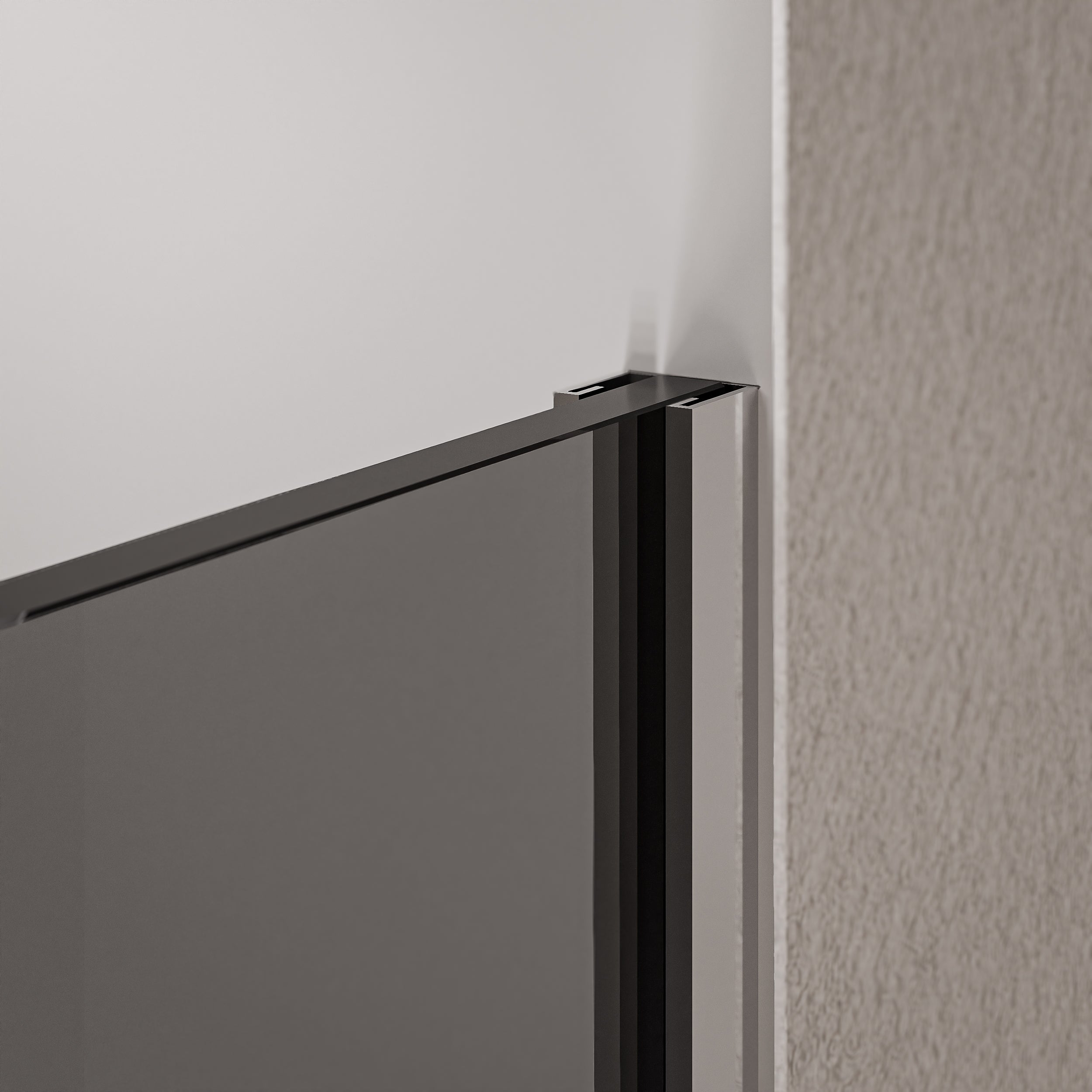 Parois de douche à l'italienne EX102 - Verre nano 10 mm gris fumé
