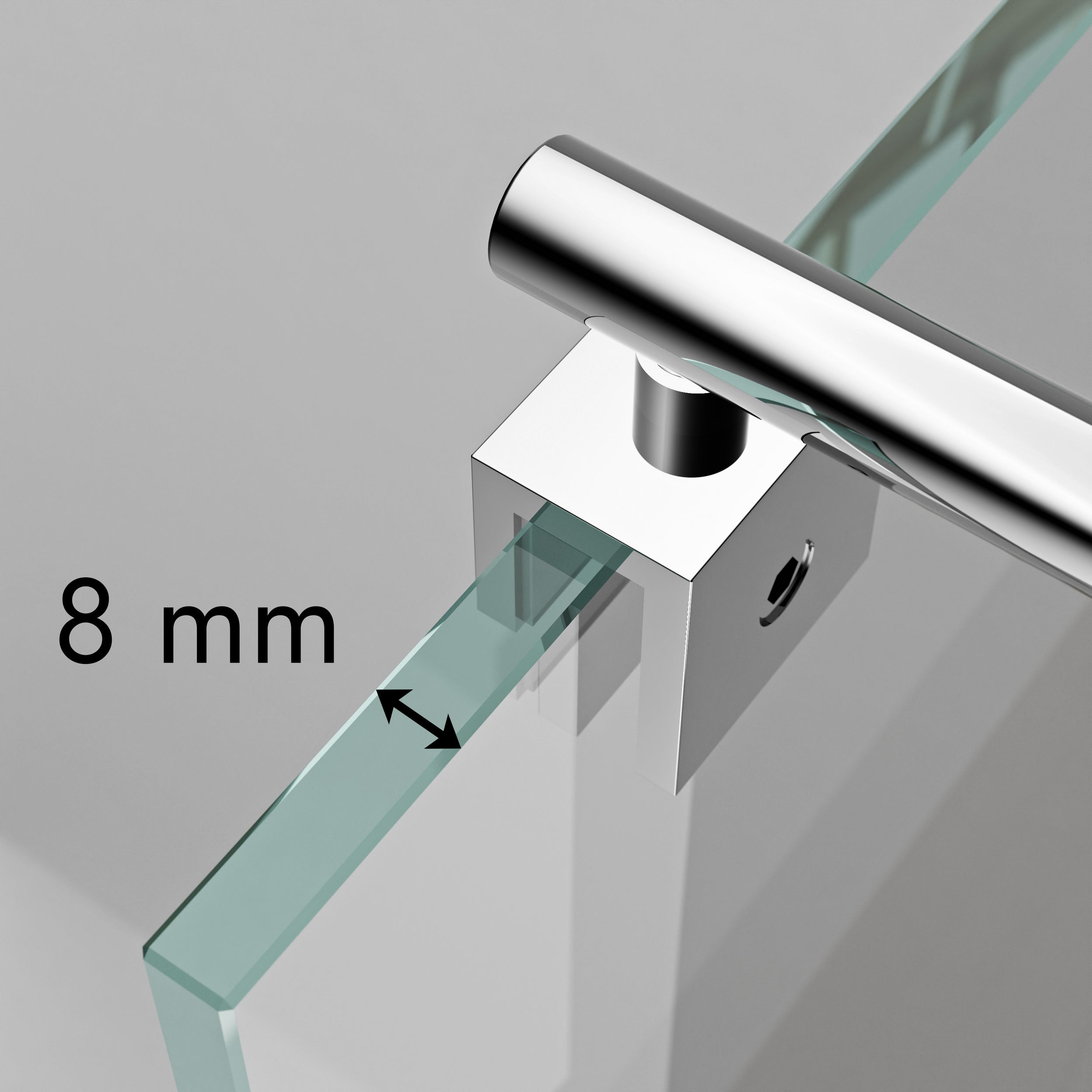 Paroi de douche à l'italienne EX101 -  Verre trempé Nano 8mm  - Bande de verre dépoli - Largeur au choix