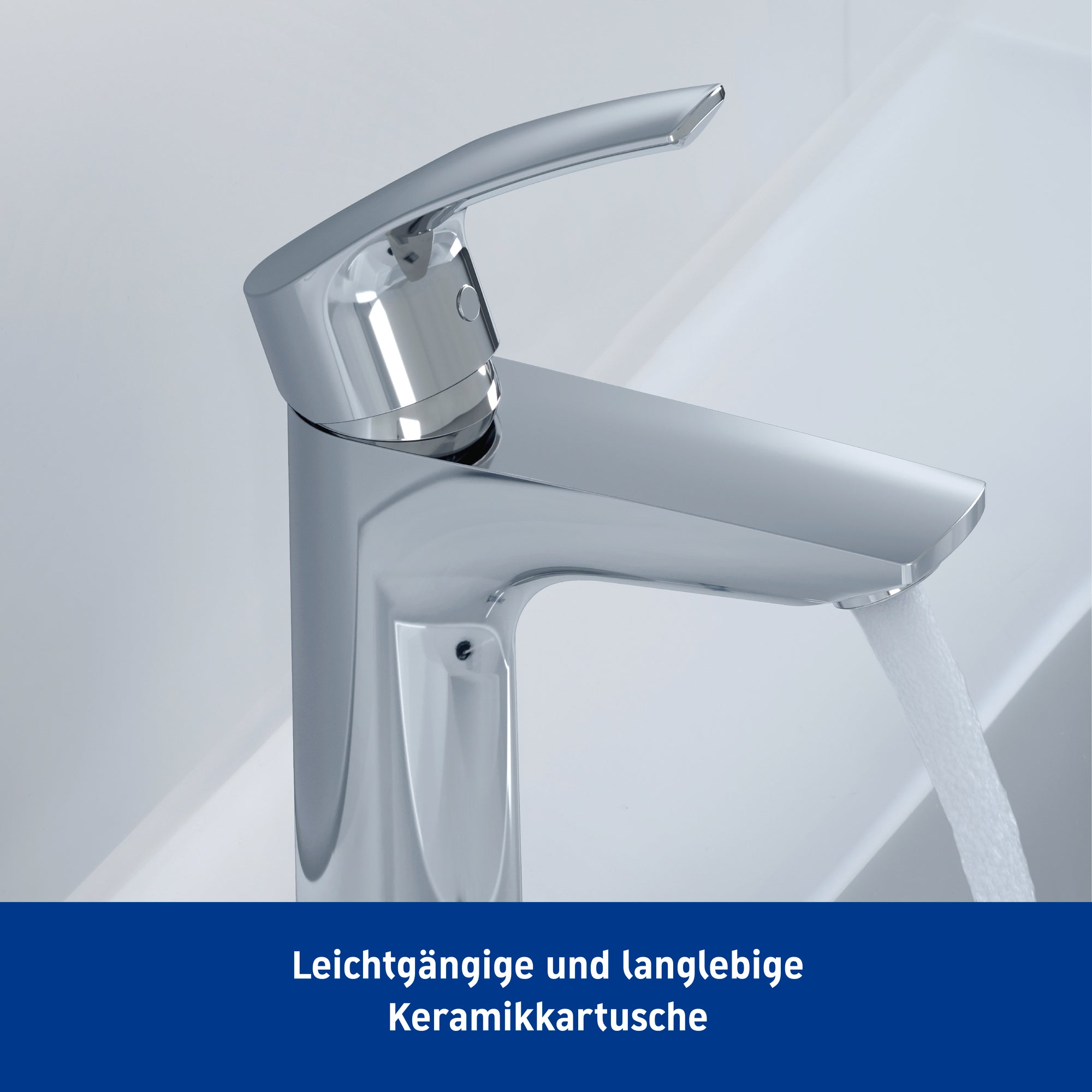 Robinet de lavabo Duravit DuraVelez, avec fonction FreshStart économisant l'énergie, 18,7 cm (taille M), chrome