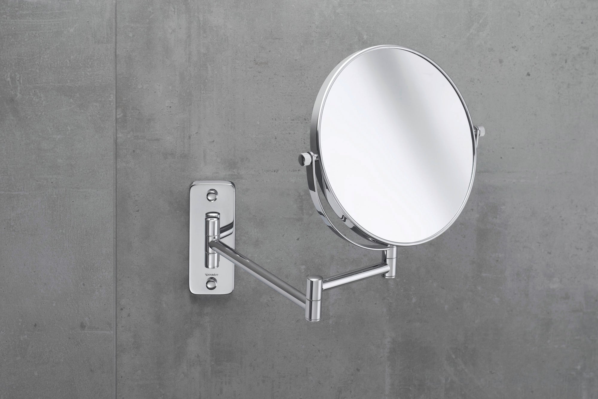 Duravit D-Code miroir cosmétique, pivotant, Ø 20 cm, chrome