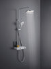 Duravit Shower System avec thermostat, tablette en verre, 3 types de jets et fonction MinusFlow - chrome/blanc