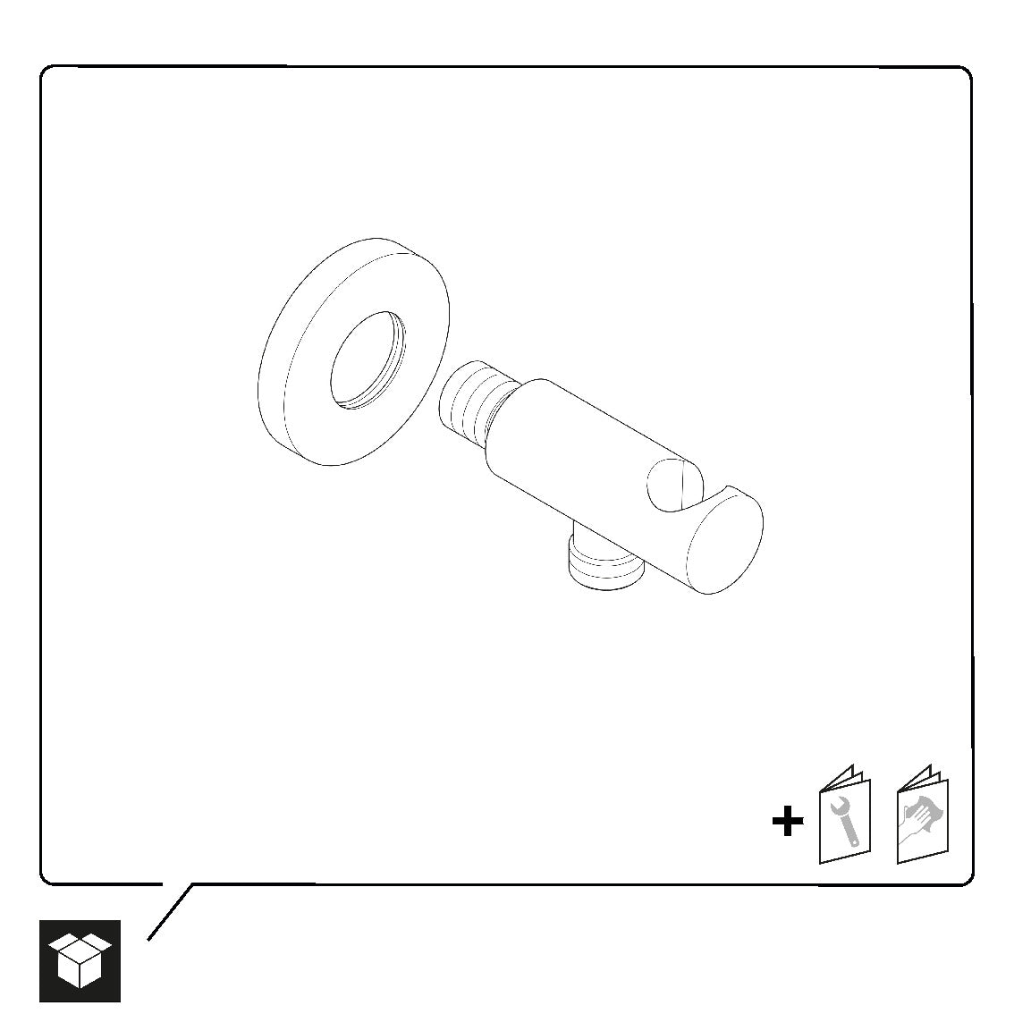 Coude de raccordement mural universel Duravit avec support de douche