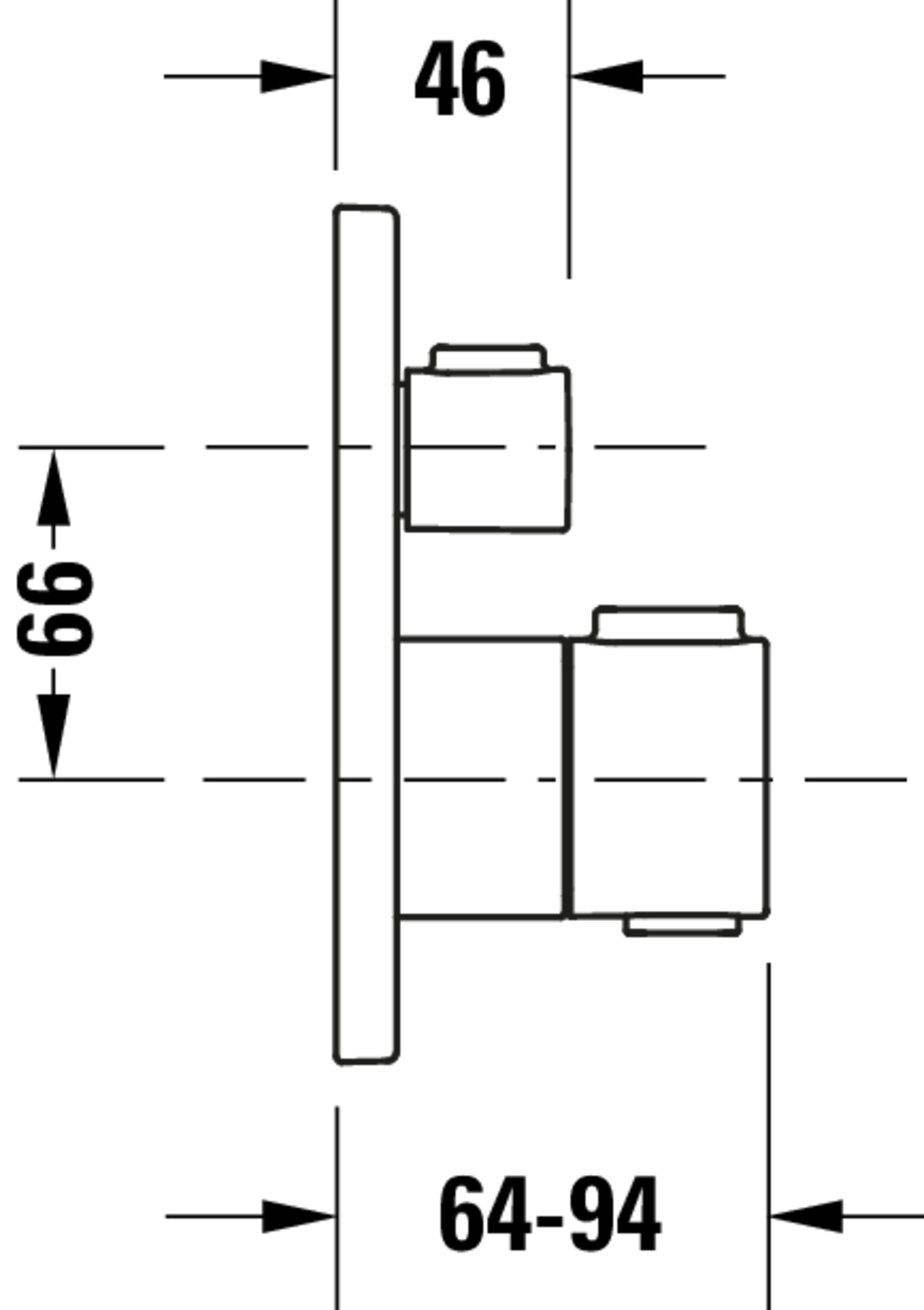 Système de douche encastré Duravit avec thermostat et pomme de douche